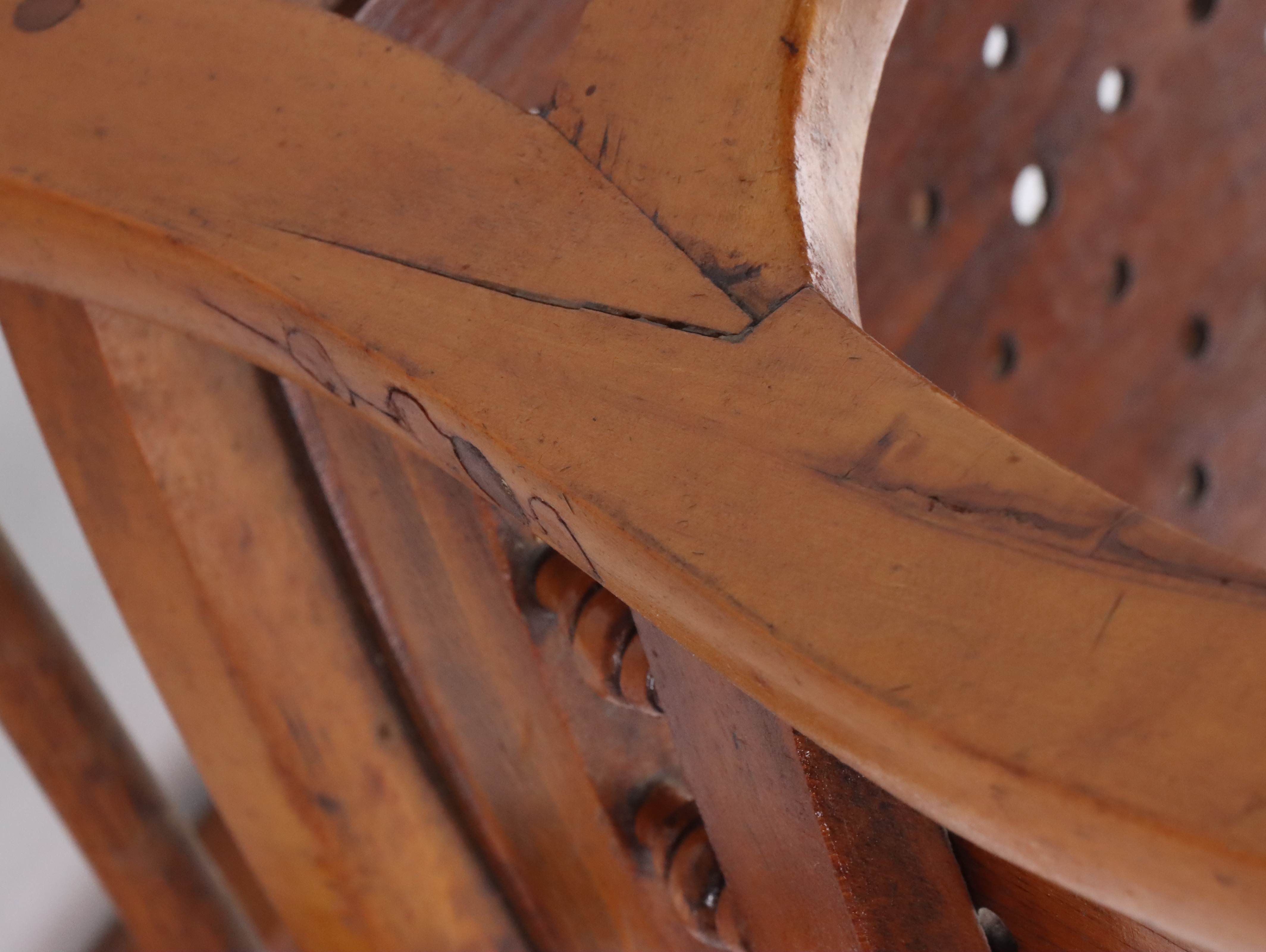 Antique Wooden Children's Rocking Chair with Handcrafted Footstools
