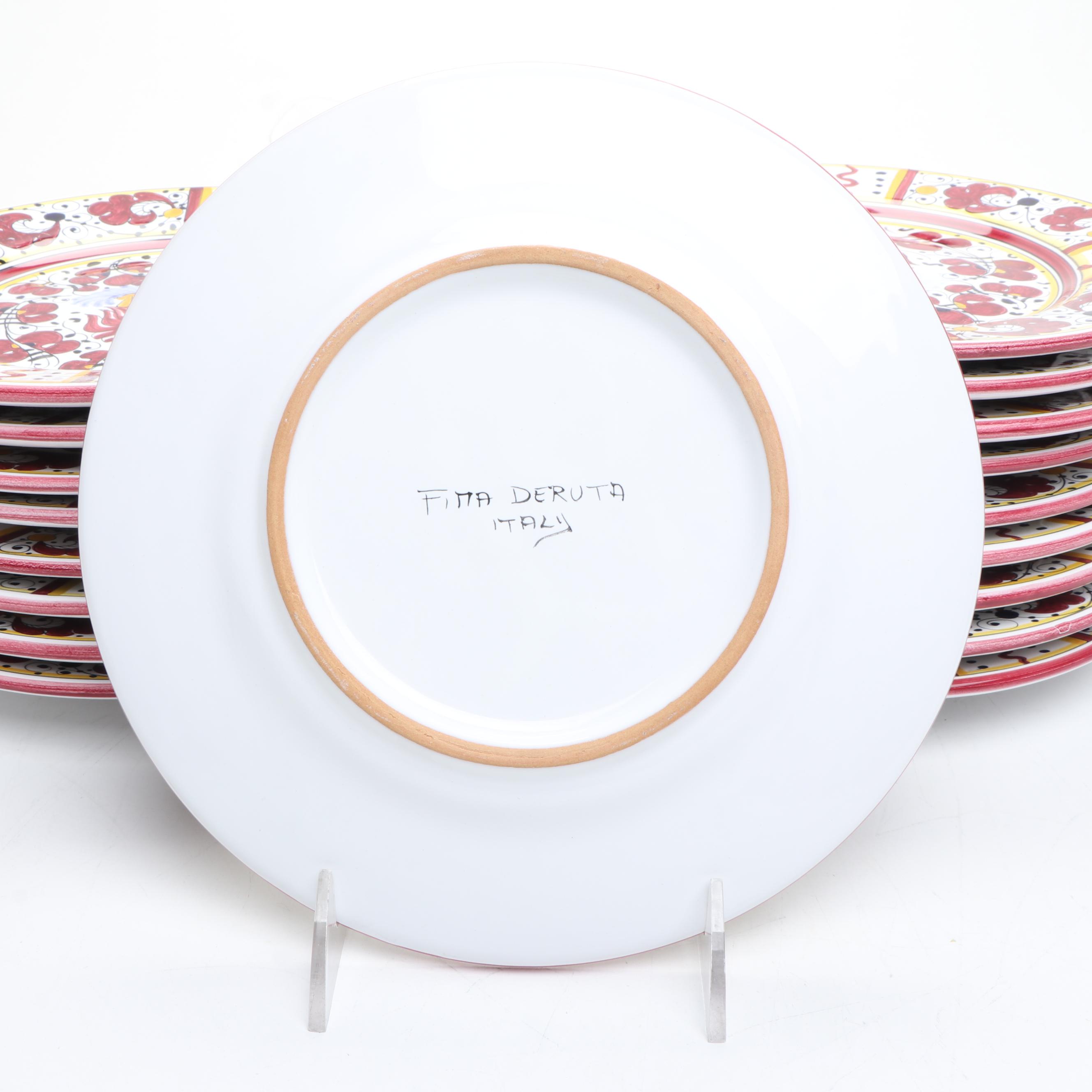 Fima Deruta Rooster Majolica Plates