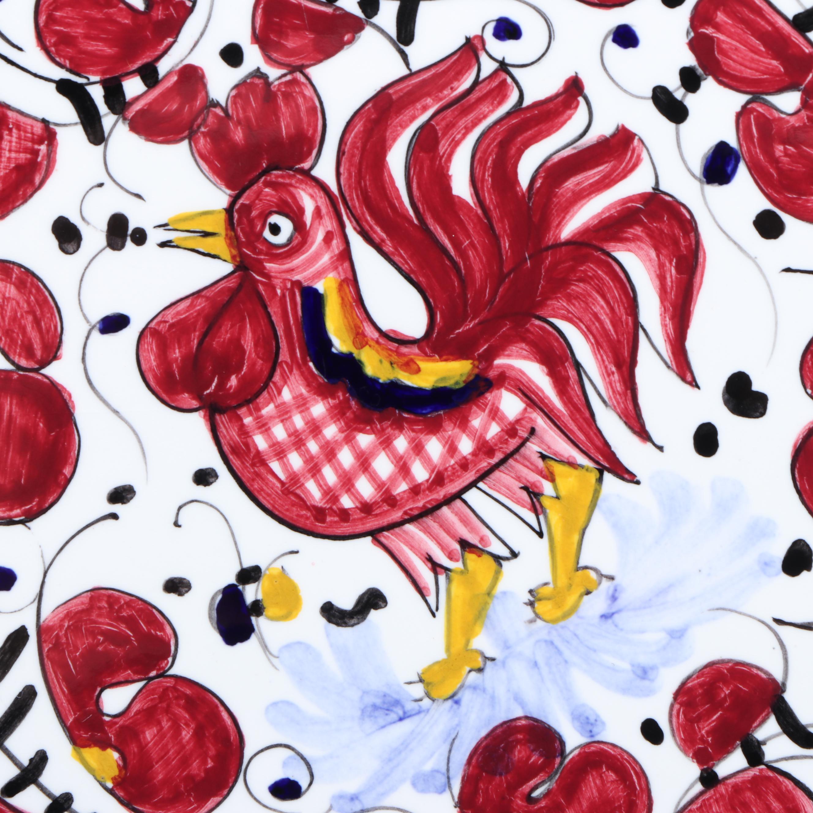 Fima Deruta Rooster Majolica Plates