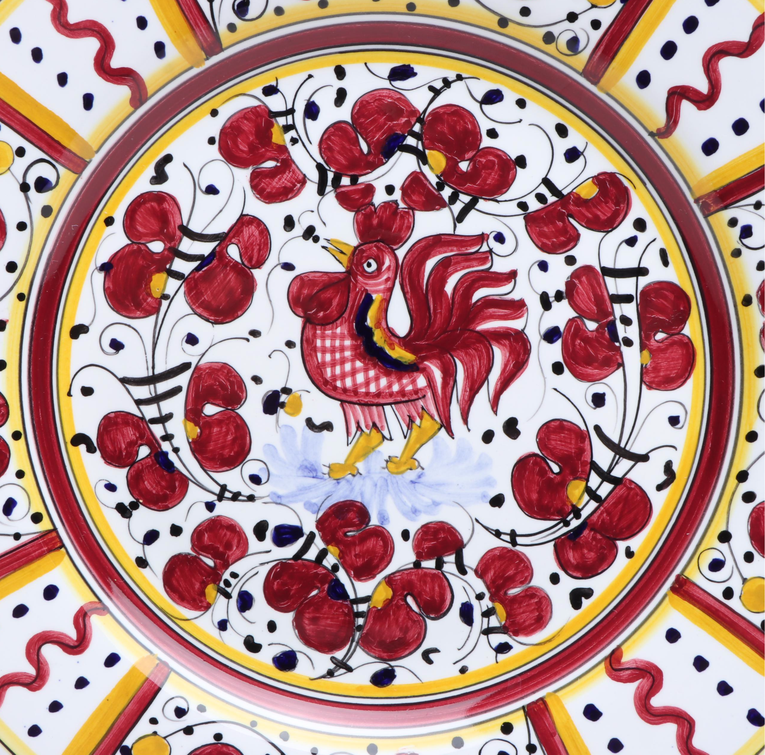 Fima Deruta Rooster Majolica Plates