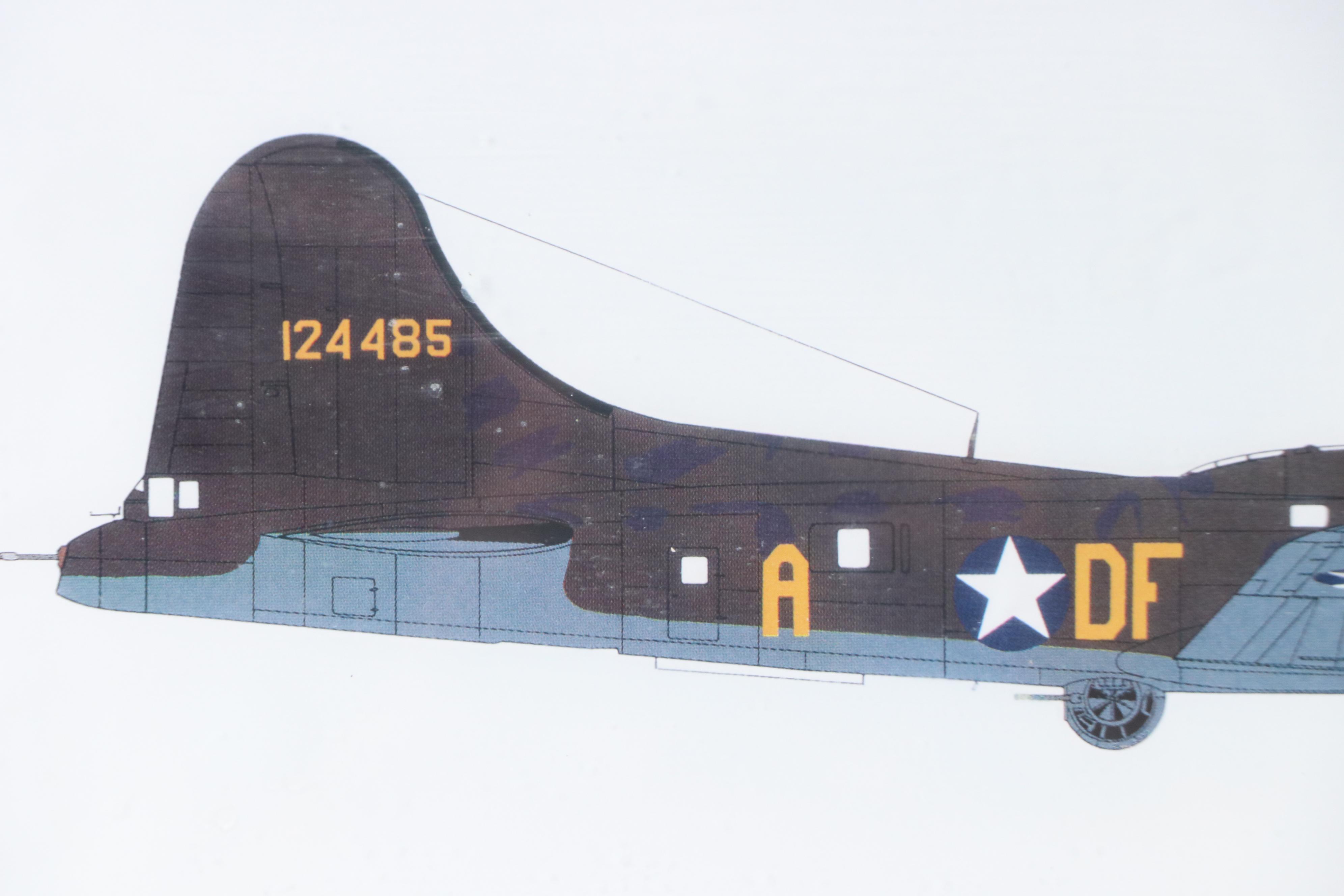 Aircraft Print "Memphis Belle" Boeing B-17 Flying Fortress, Signed Robert Morgan