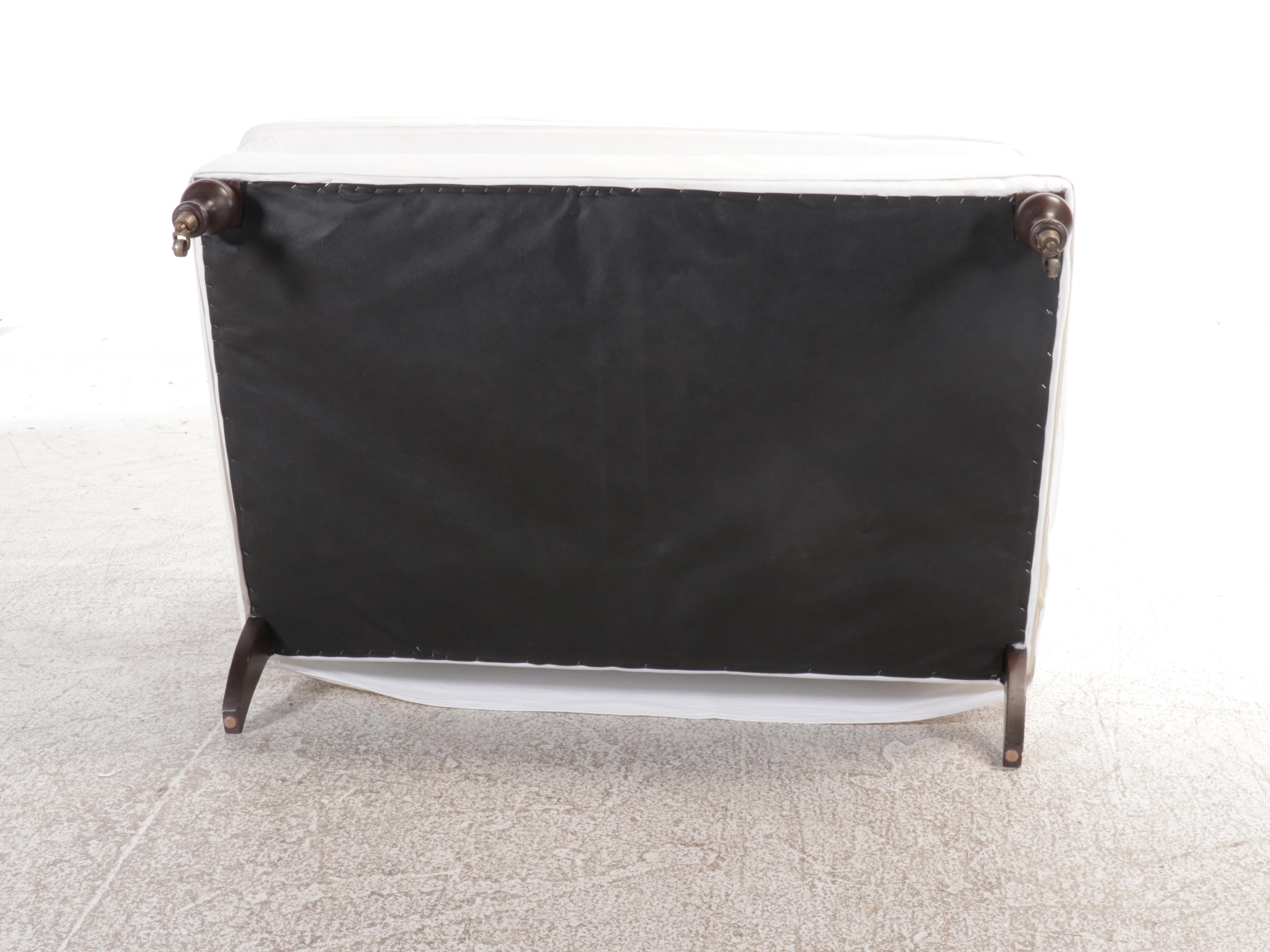 Mitchell Gold White Fabric Upholstered Loveseat