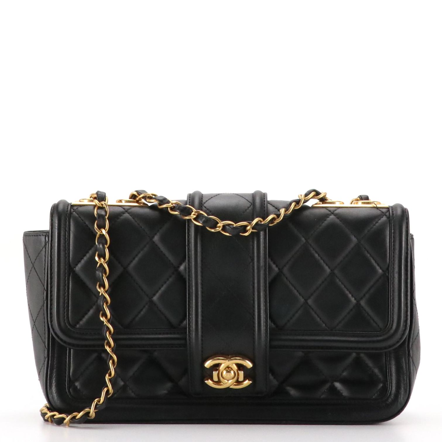 Chanel CC Strap Elegant Bag in Quilted Leather