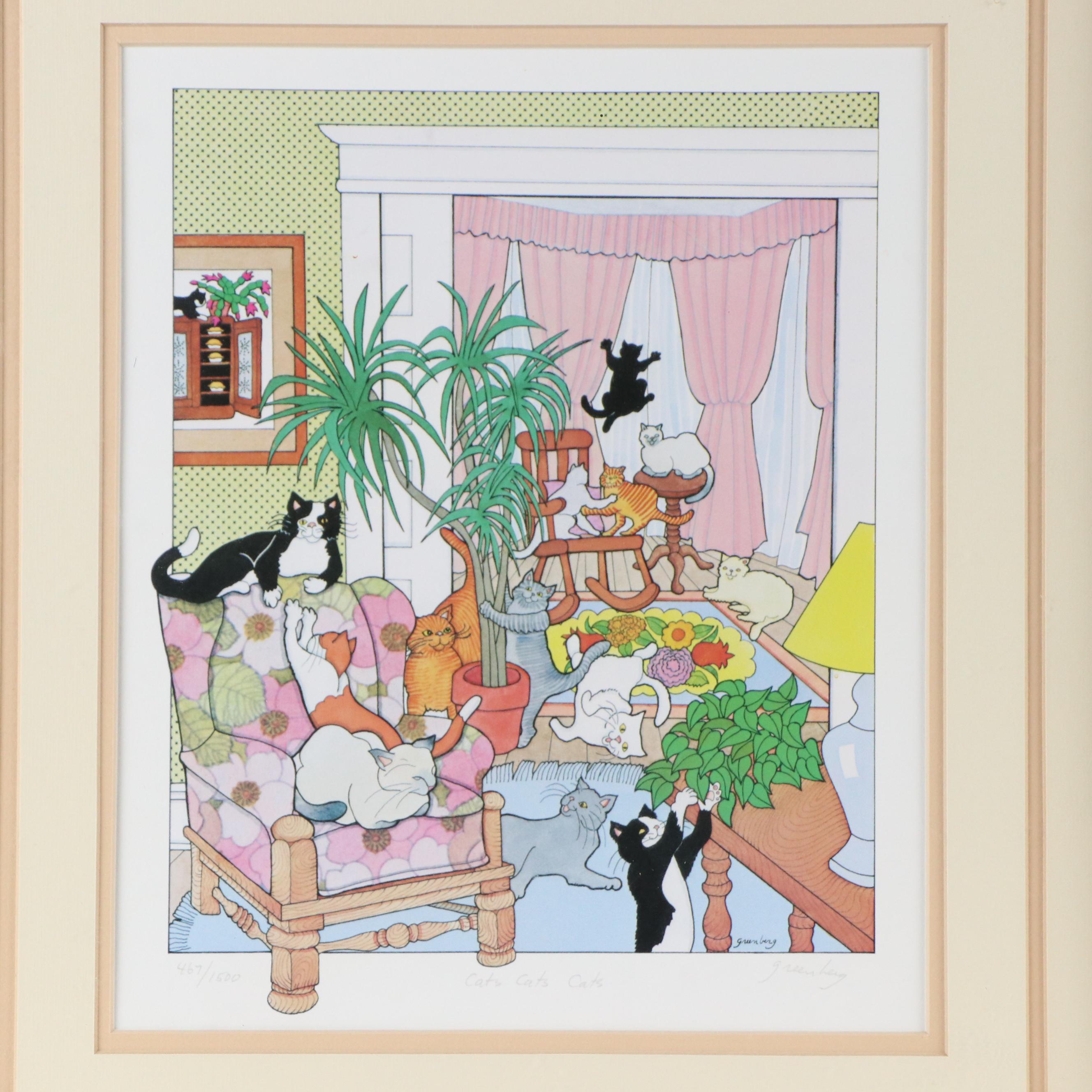 Frances Greenberg Digital Print "Cats Cats Cats"