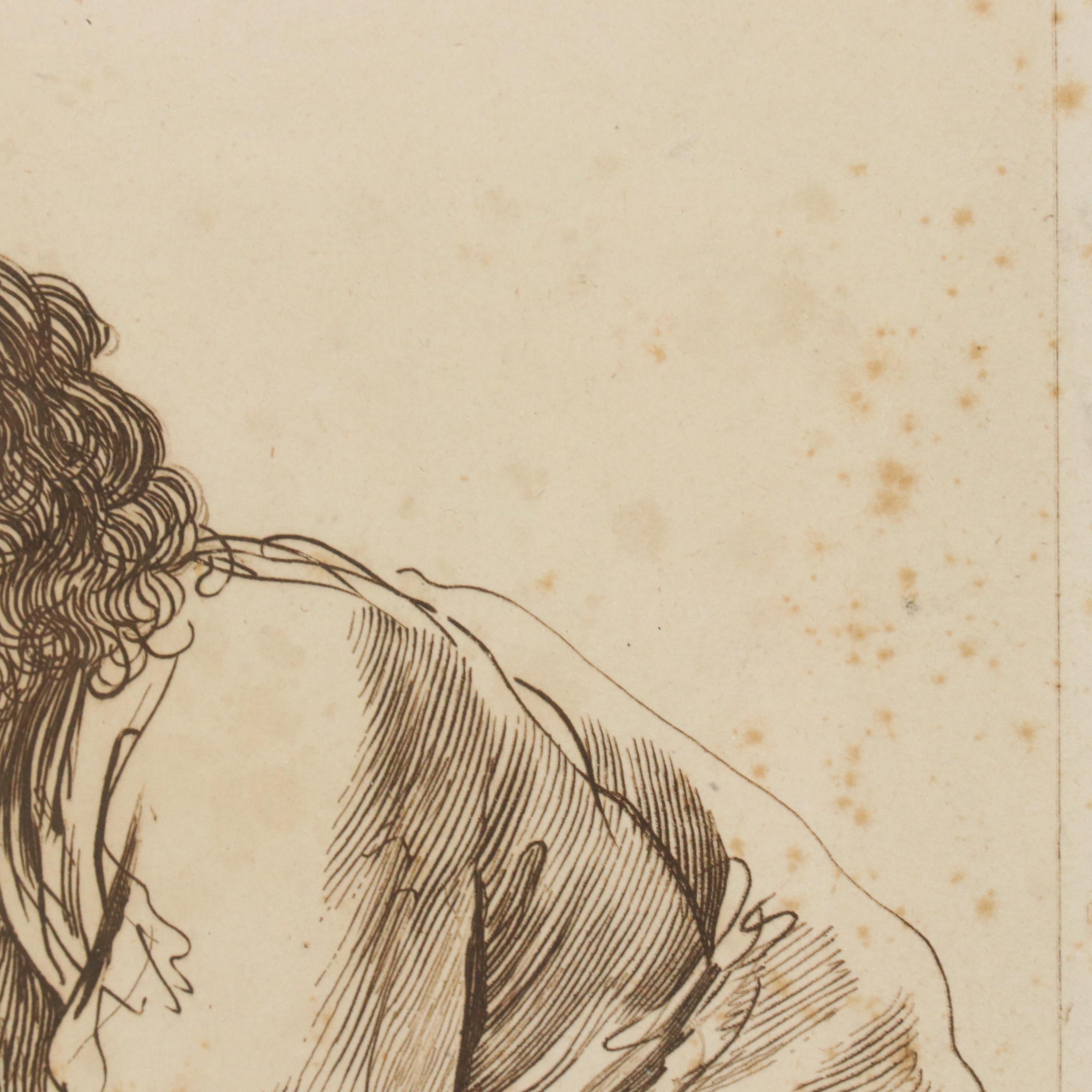 F. Bartolozzi Engraving After Guercino "St. John the Evangelist," 18th Century