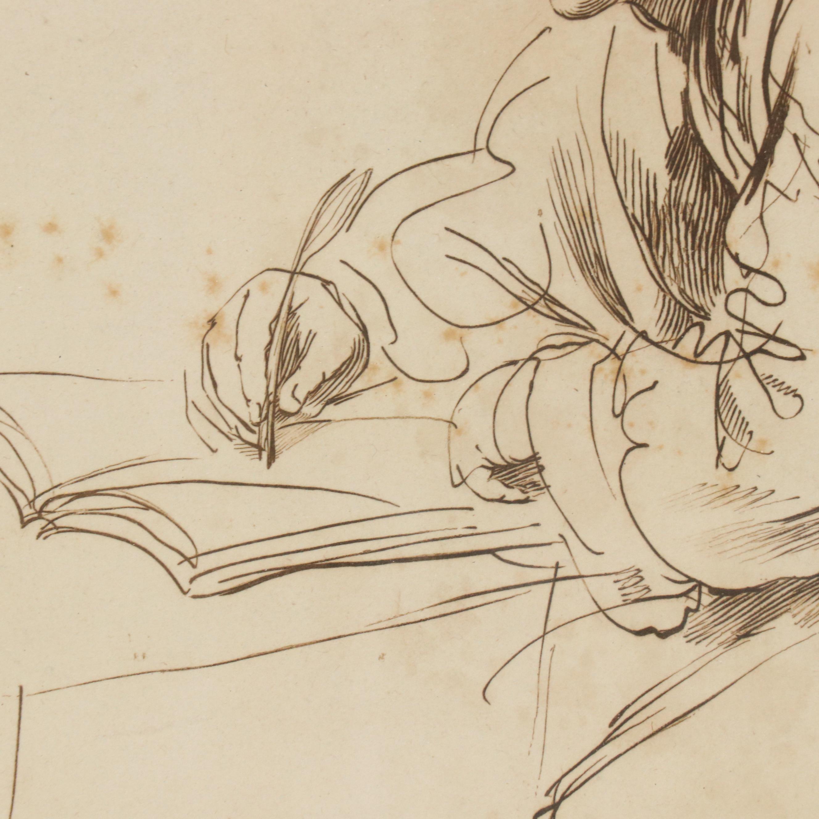 F. Bartolozzi Engraving After Guercino "St. John the Evangelist," 18th Century