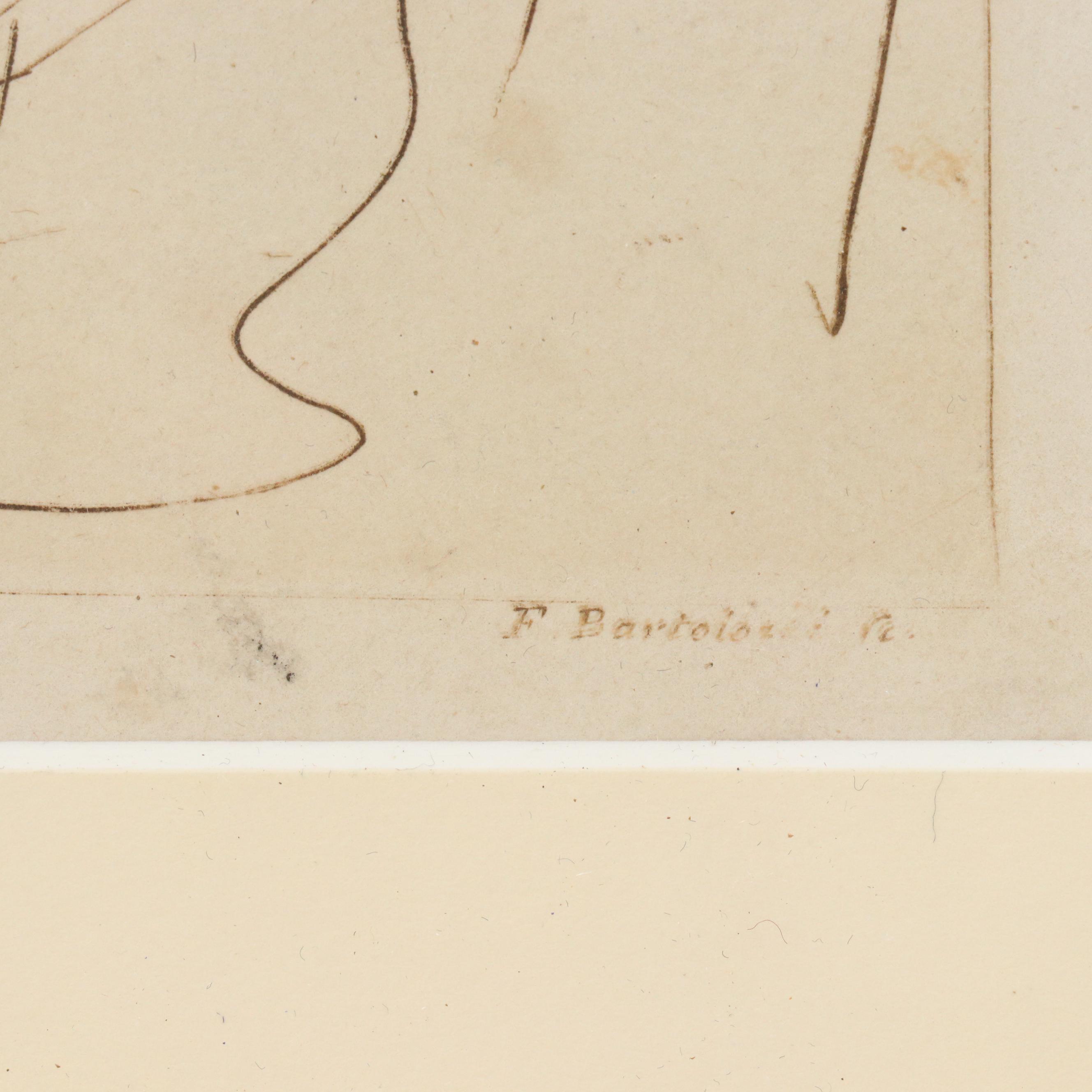 F. Bartolozzi Engraving After Guercino "St. John the Evangelist," 18th Century