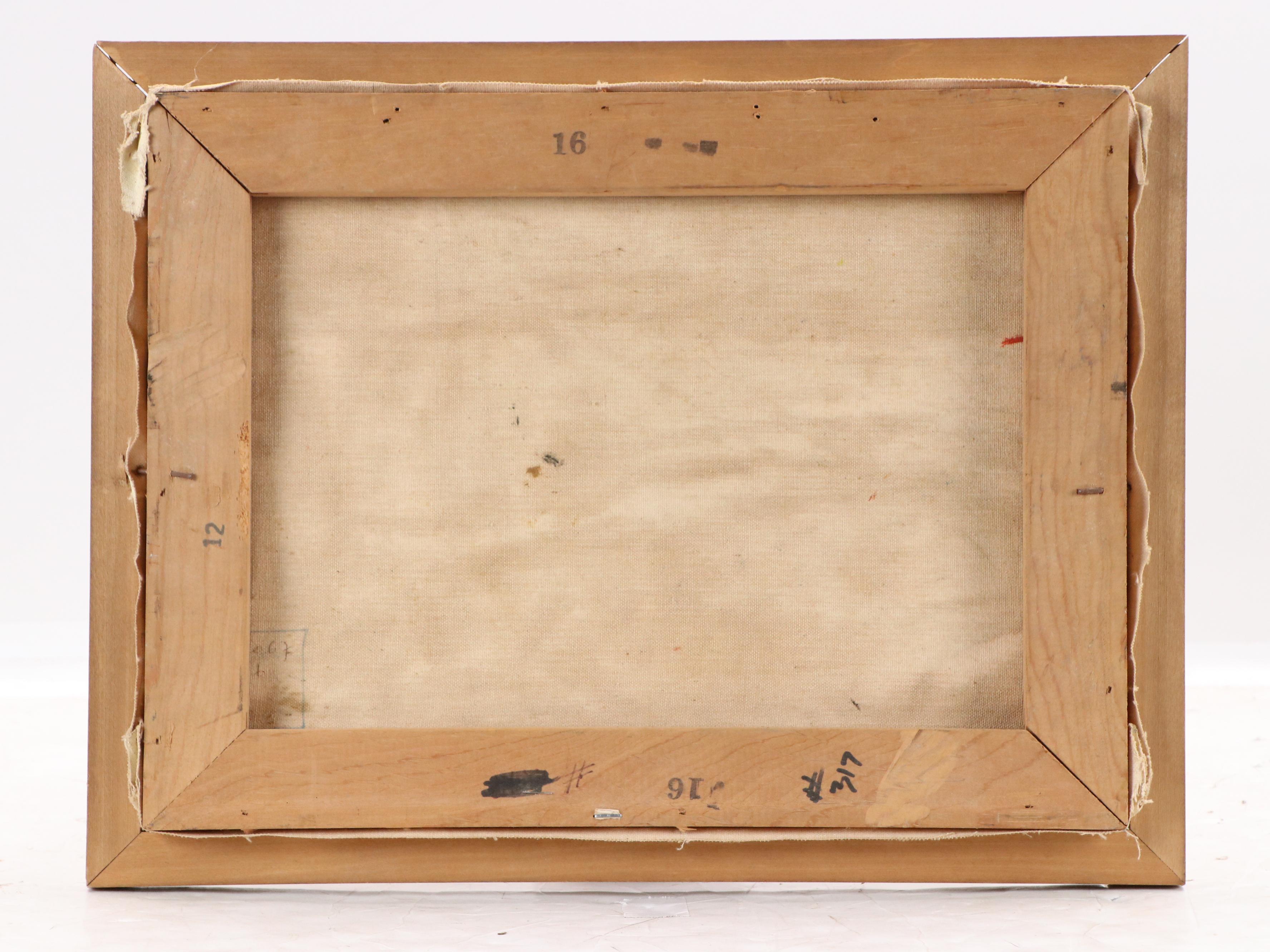 Peter Mid Century Modern Still Life with Lobster Oil Painting