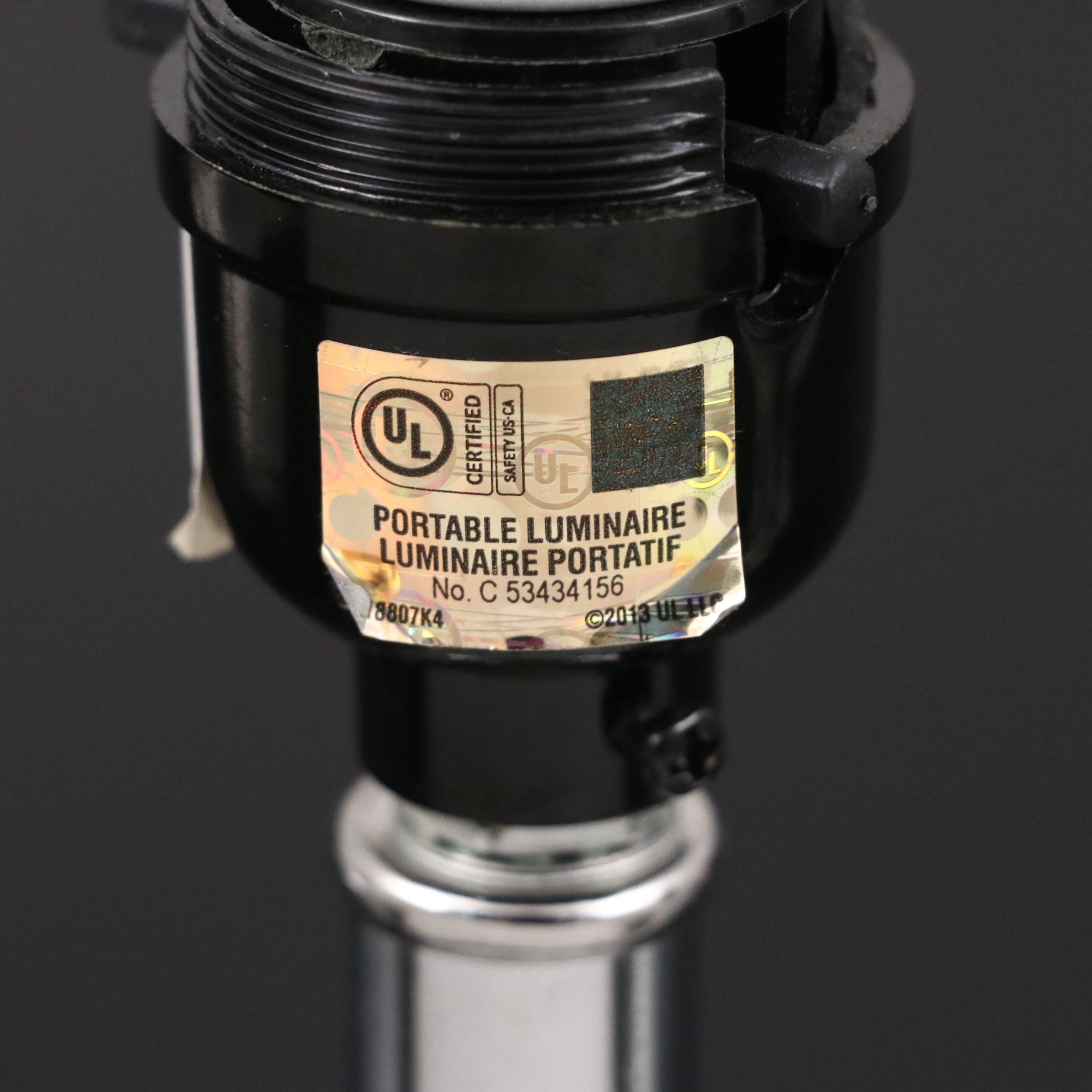 Pair of Stacked Tier Glass Table Lamps with Cotton Shades