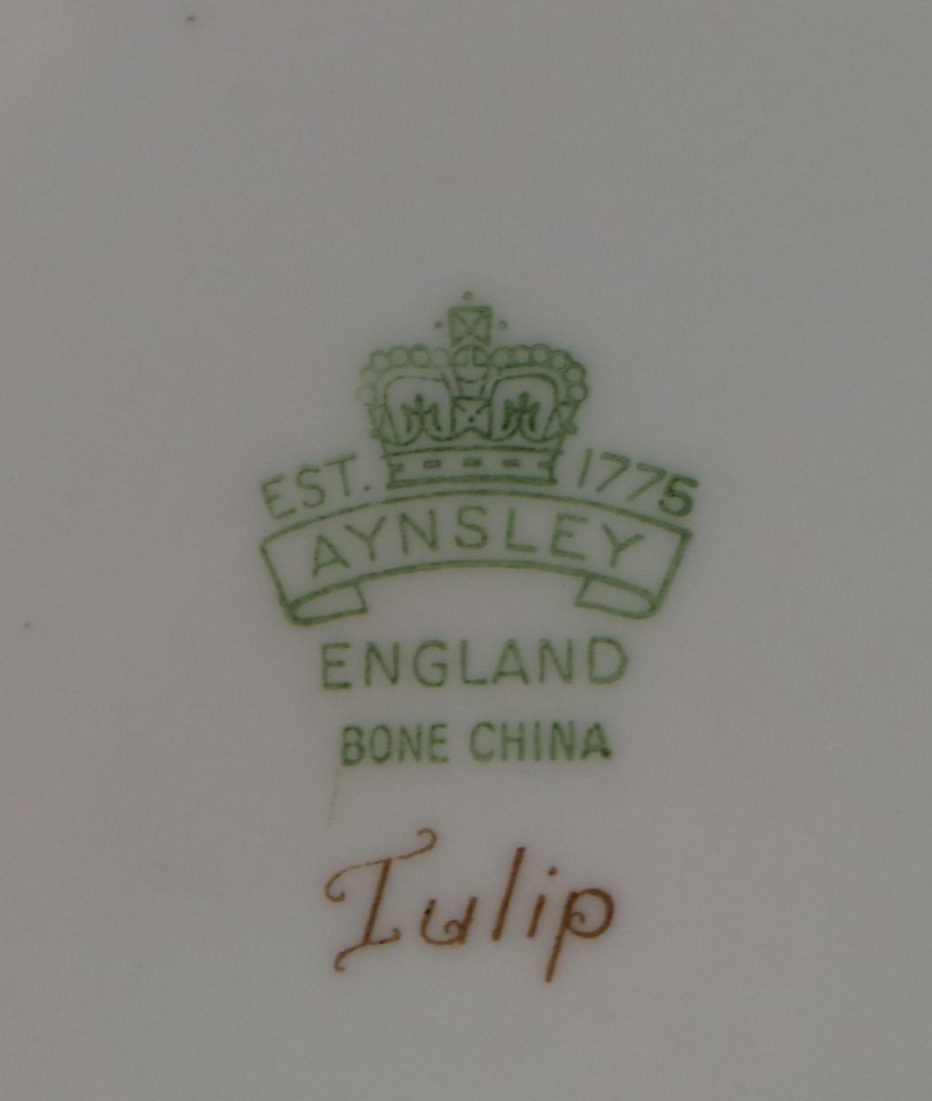 Vintage Aynsley English Bone Floral Pattern China Plates, Circa 1939