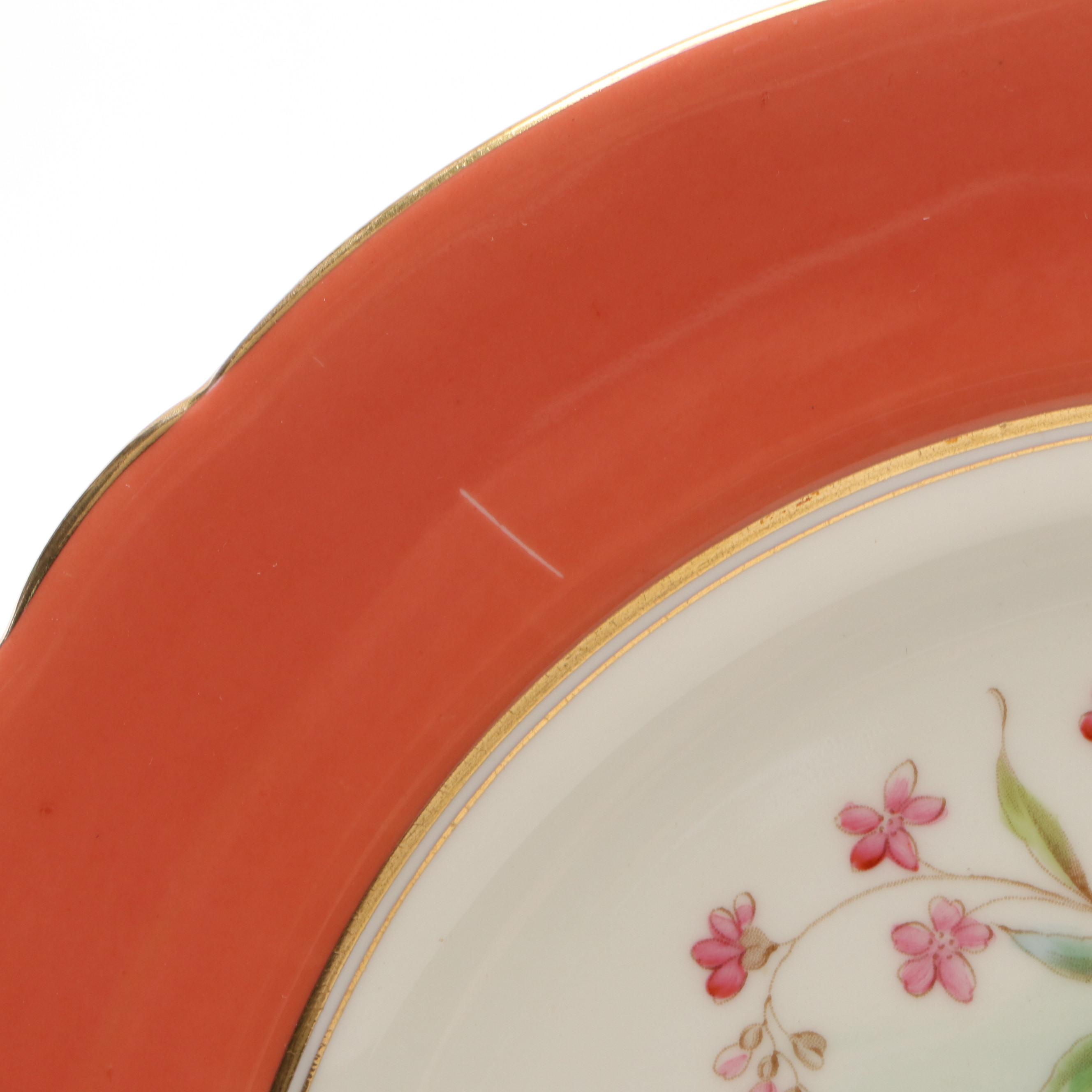 Vintage Aynsley English Bone Floral Pattern China Plates, Circa 1939