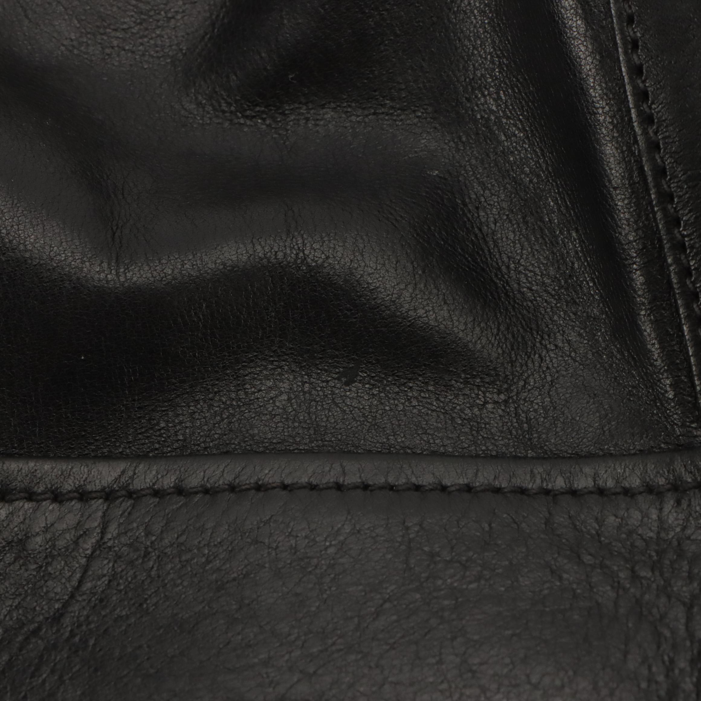 Prada Fold Over Tuck Lock Shoulder Bag in Black Leather