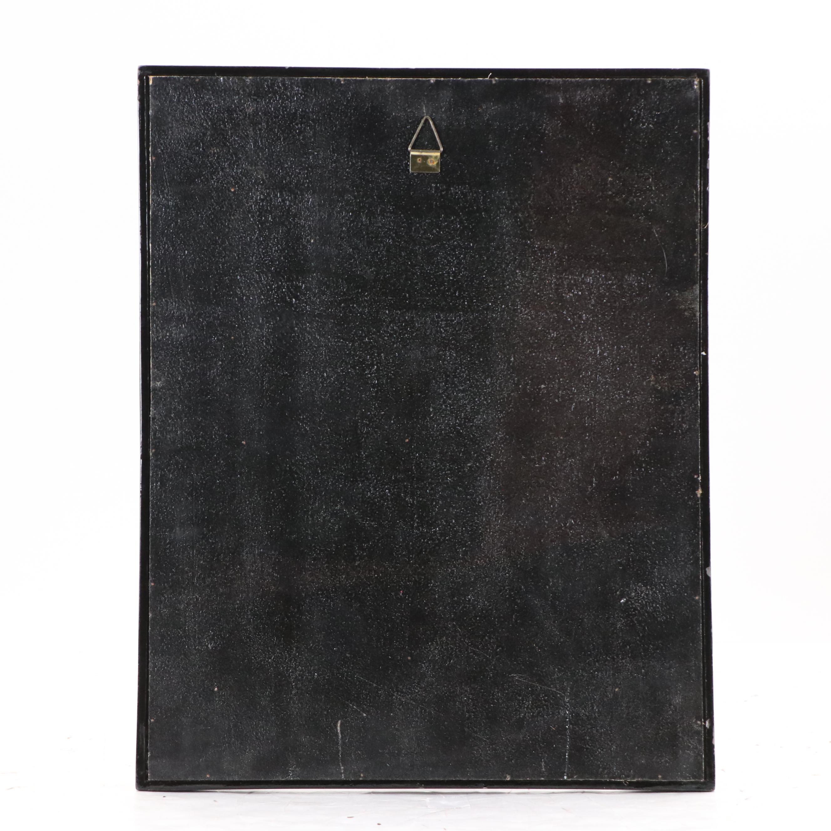 Japanese Abalone Inlaid Lacquerware Plaque Featuring a Fisherman