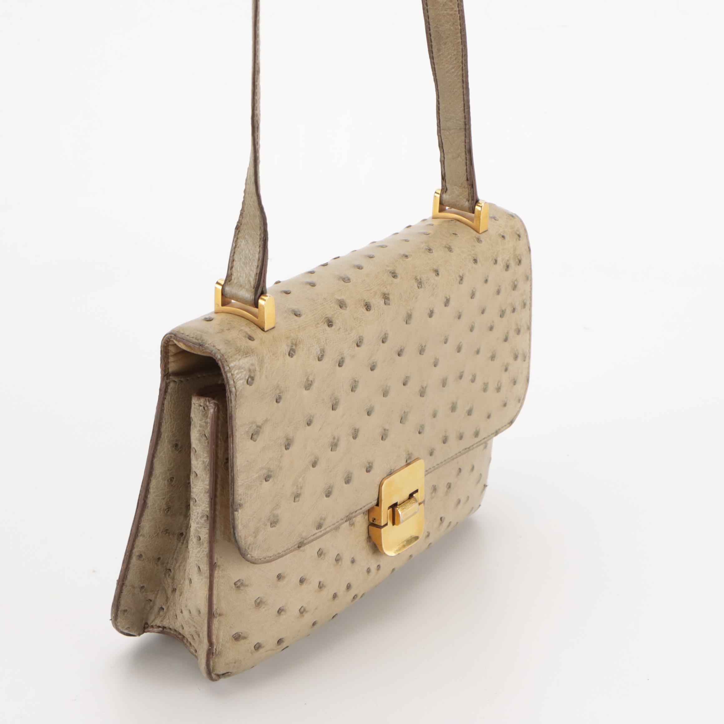Vintage Ostrich Leather Bifold Wallet, Shoulder Bag  and Two-Way Bag