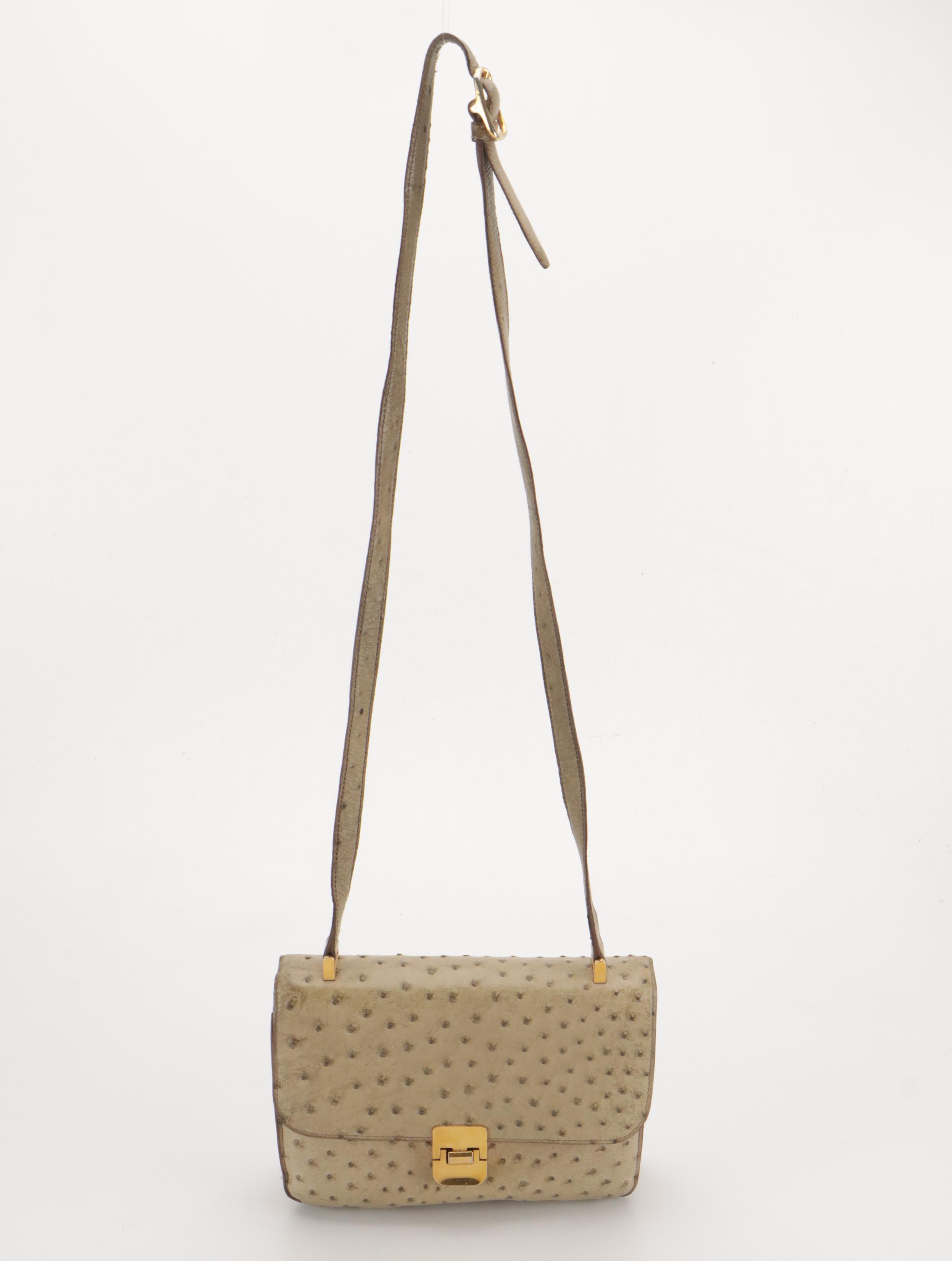 Vintage Ostrich Leather Bifold Wallet, Shoulder Bag  and Two-Way Bag