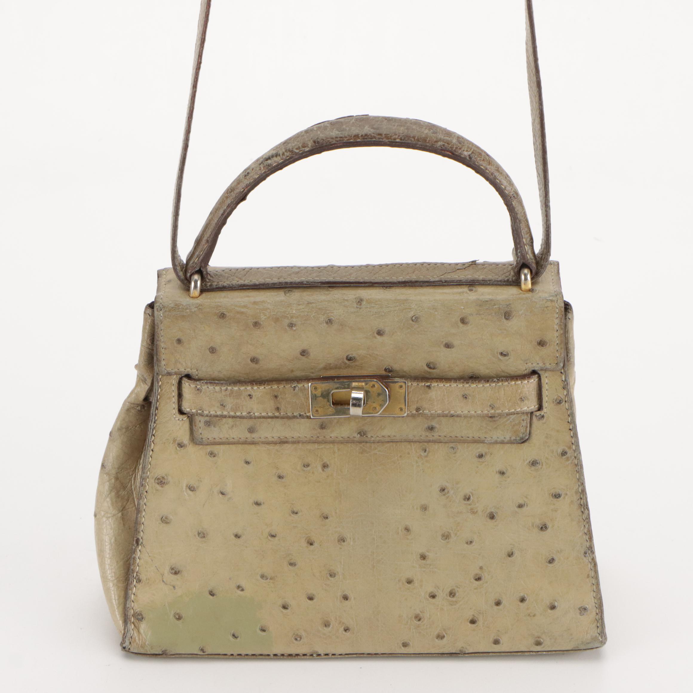 Vintage Ostrich Leather Bifold Wallet, Shoulder Bag  and Two-Way Bag