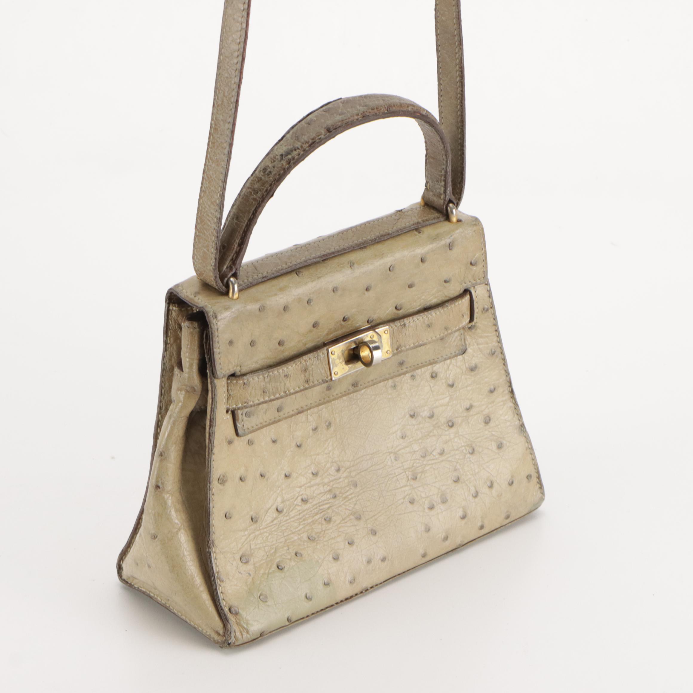 Vintage Ostrich Leather Bifold Wallet, Shoulder Bag  and Two-Way Bag