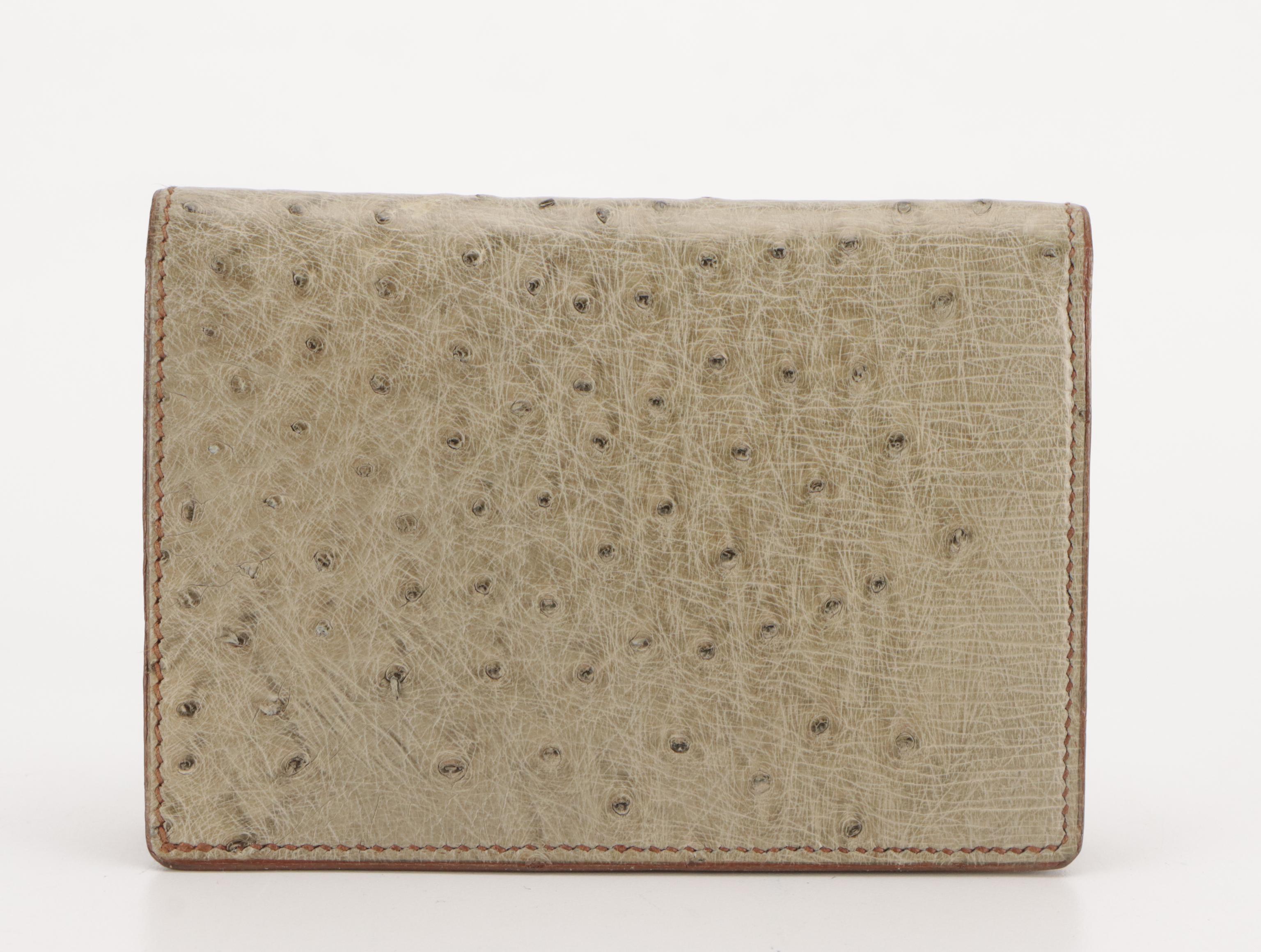 Vintage Ostrich Leather Bifold Wallet, Shoulder Bag  and Two-Way Bag