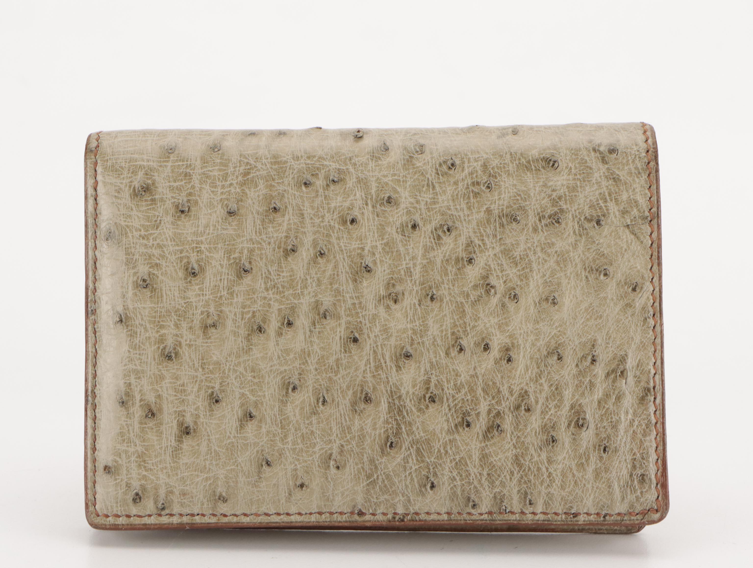 Vintage Ostrich Leather Bifold Wallet, Shoulder Bag  and Two-Way Bag