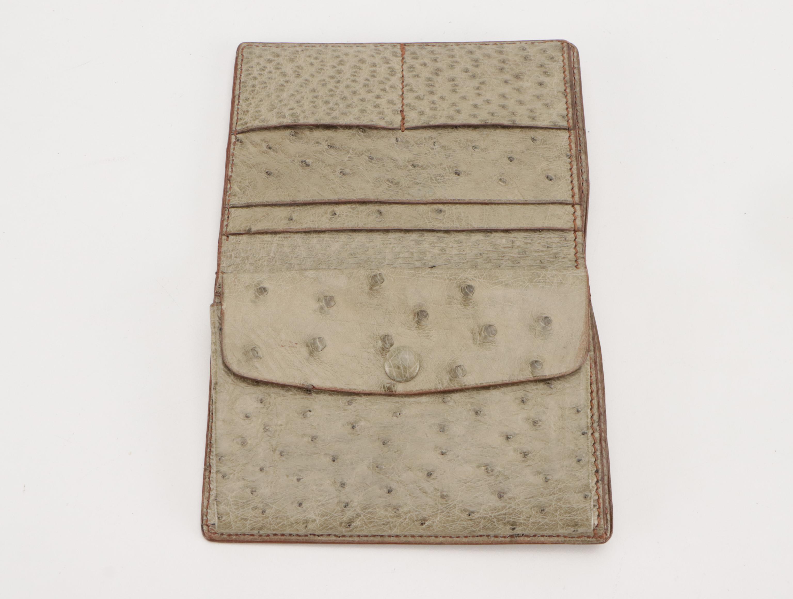 Vintage Ostrich Leather Bifold Wallet, Shoulder Bag  and Two-Way Bag