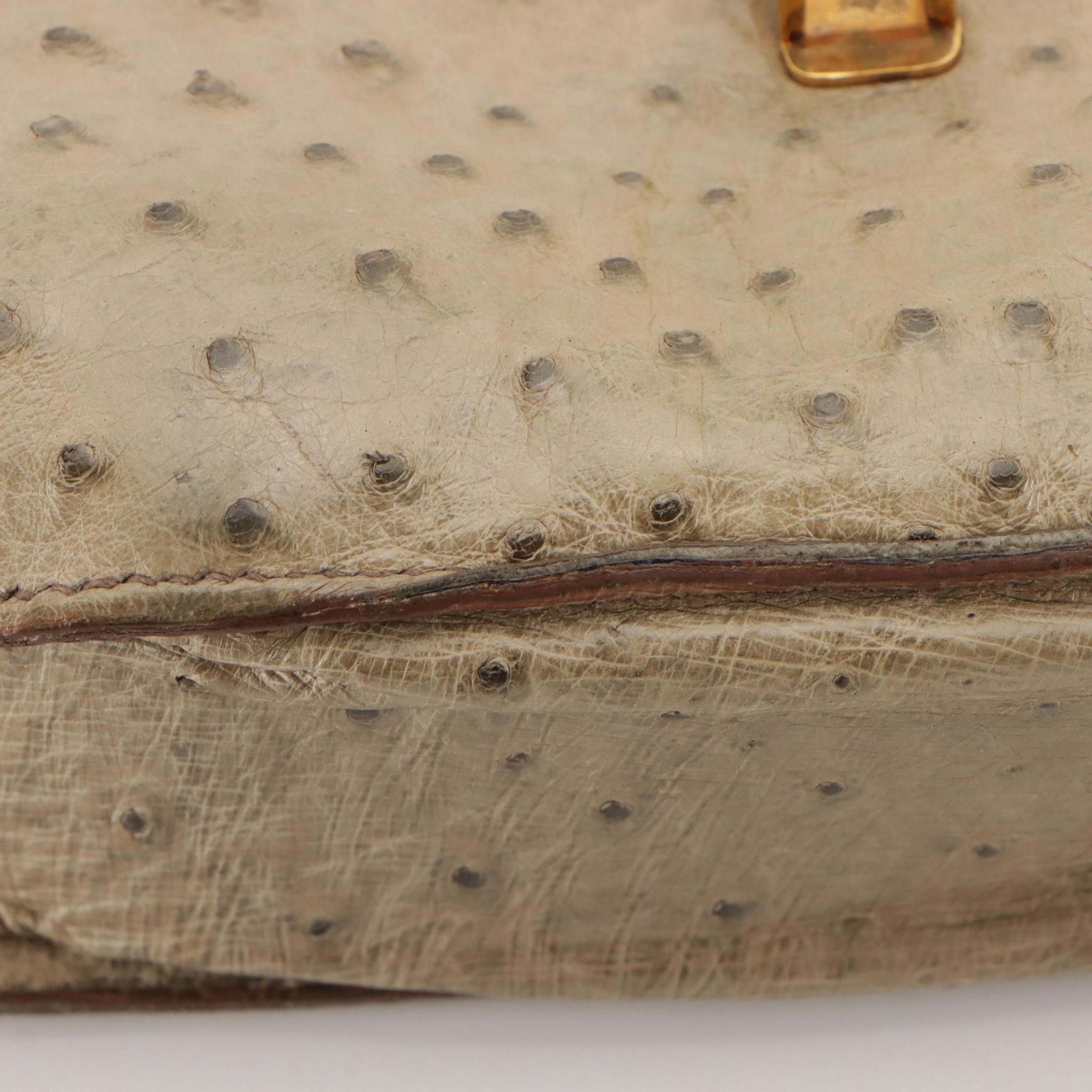 Vintage Ostrich Leather Bifold Wallet, Shoulder Bag  and Two-Way Bag