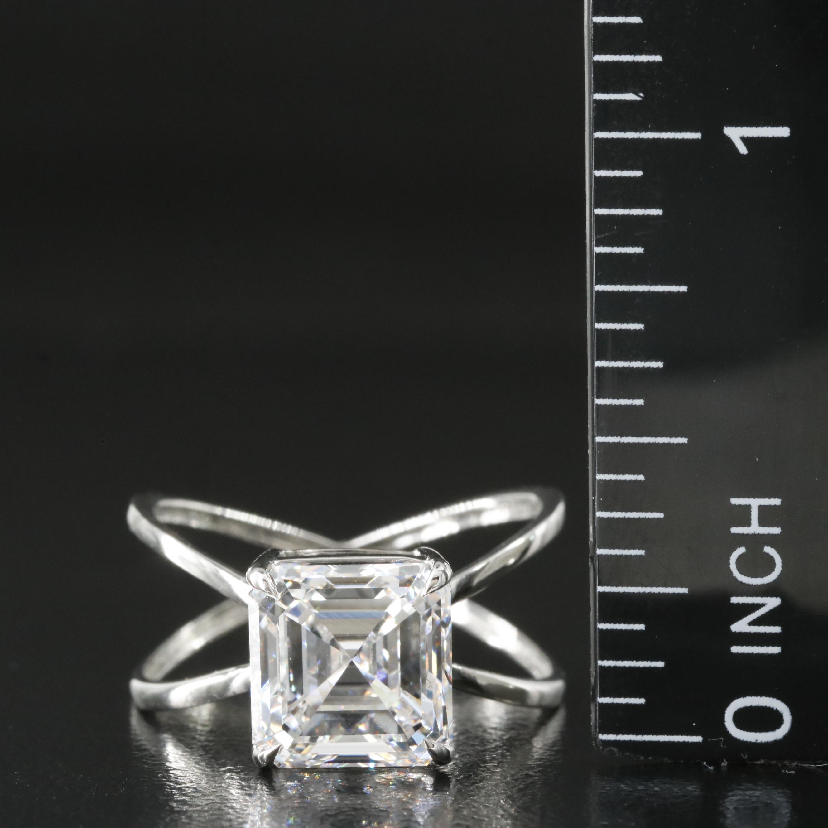 Platinum 4.03 CT Lab Grown Diamond Solitaire Ring with IGI Report