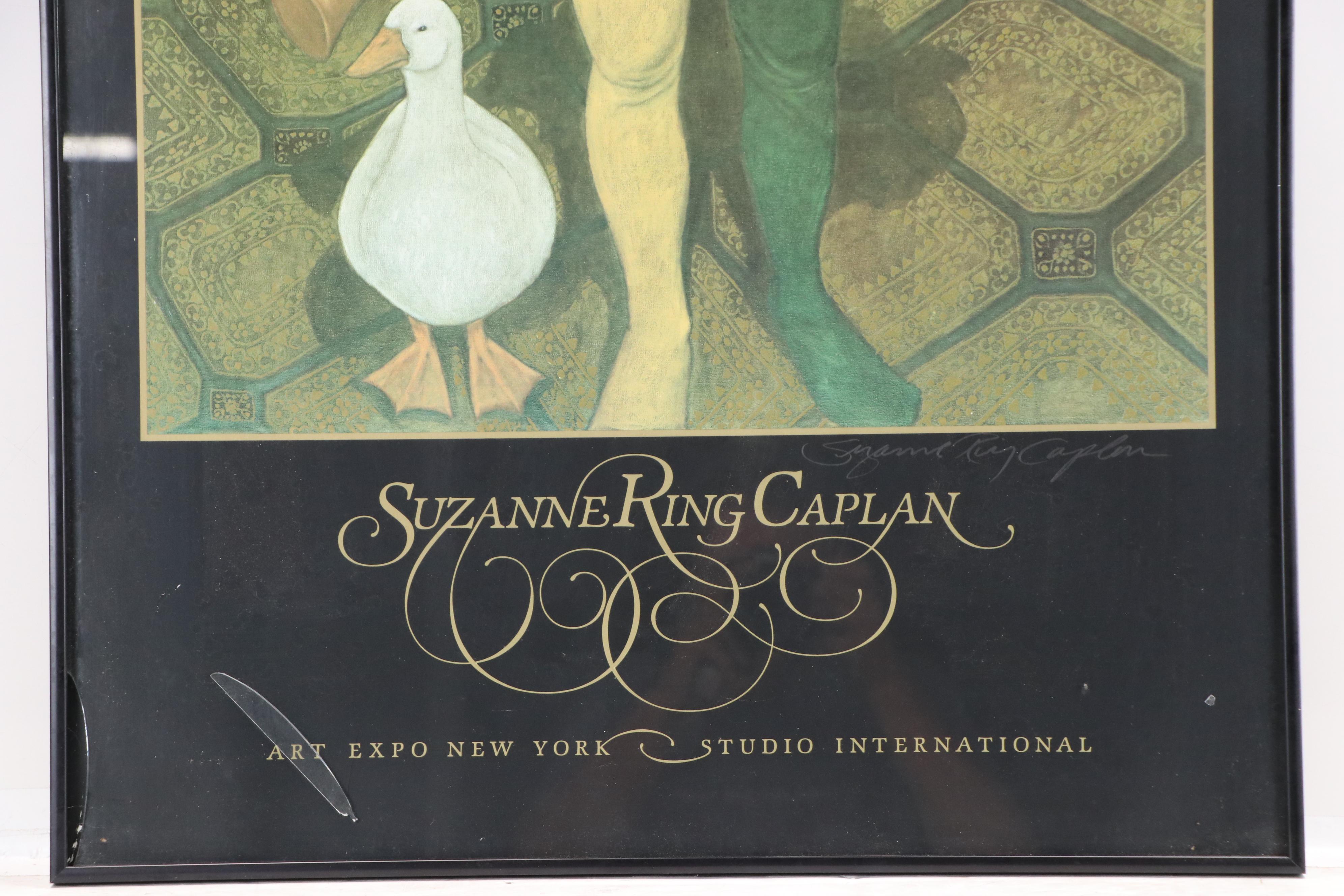 Signed Exhibition Offset Lithograph Poster For Suzanne Ring Caplan