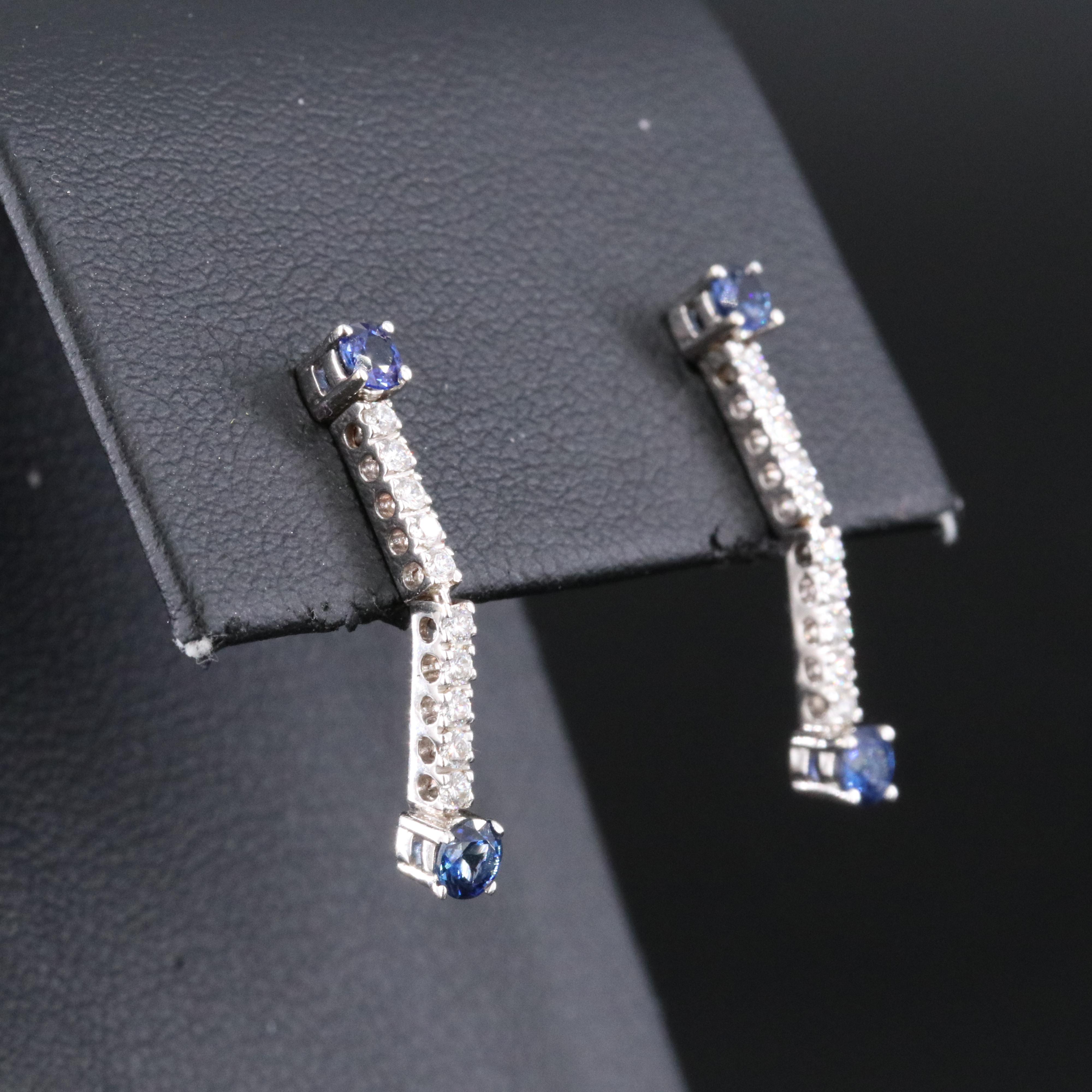 18K Sapphire and Diamond Earrings