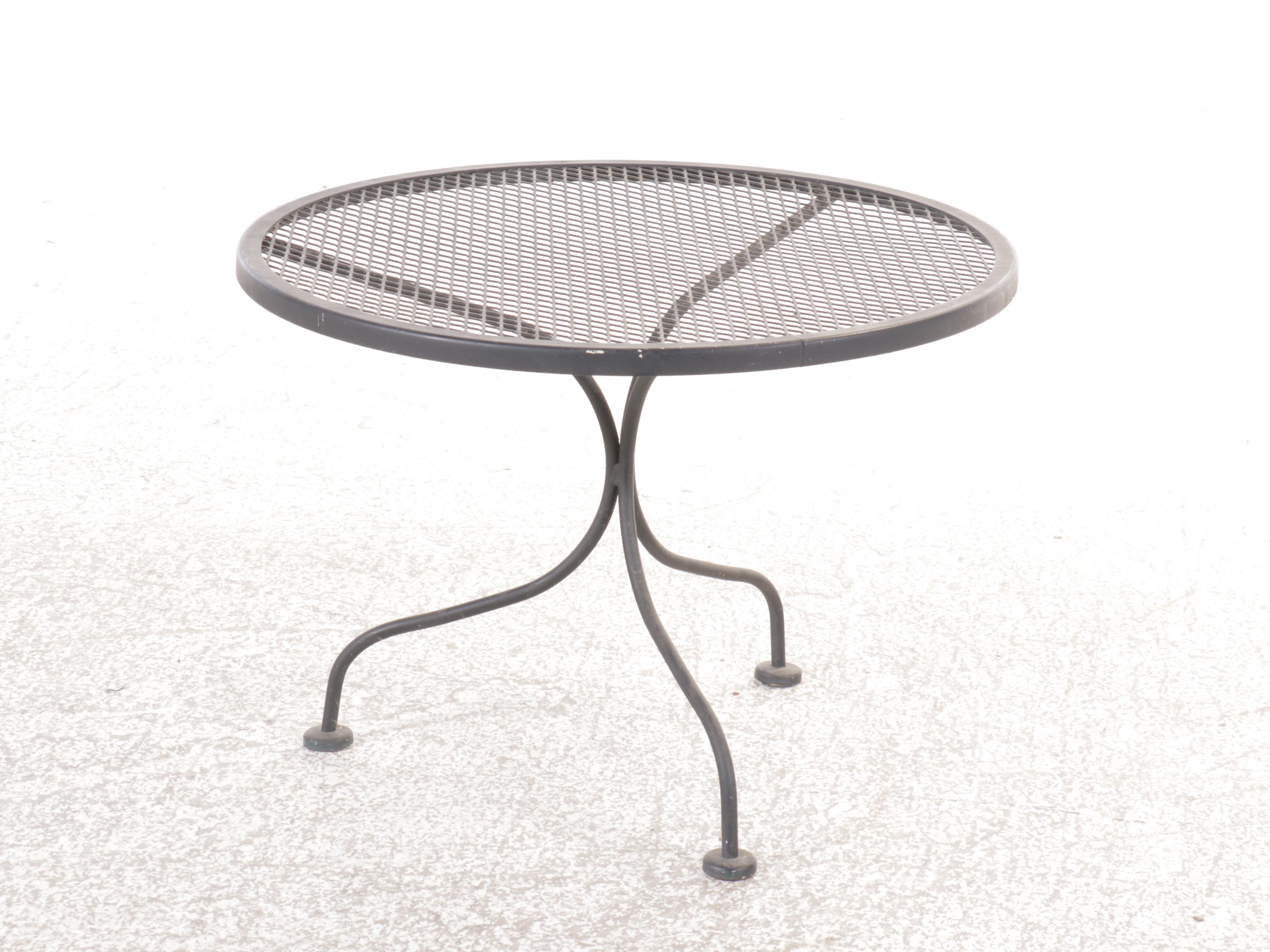 Wrought Iron Patio Glider and End Table, Late 20th Century
