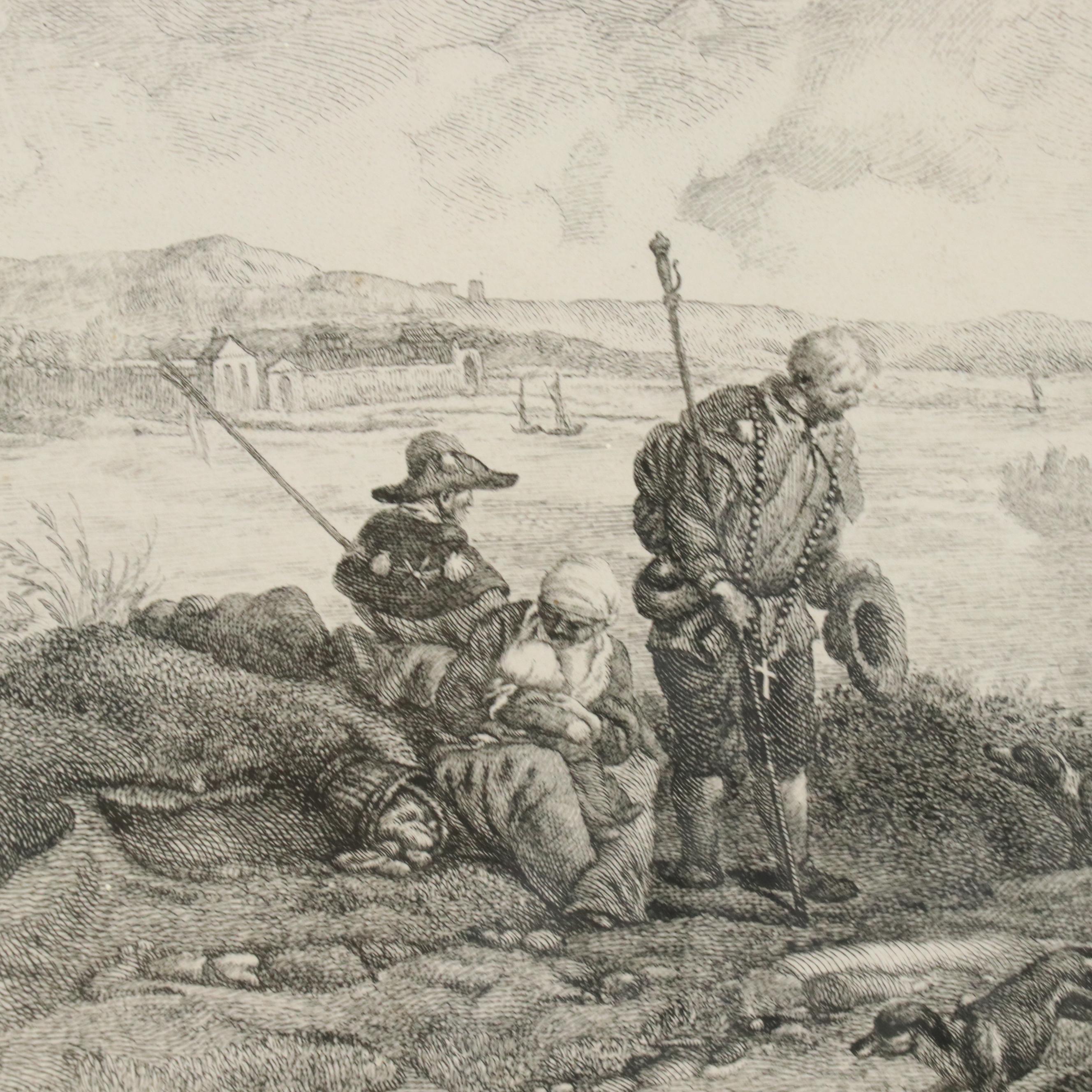 French School Engraving After Philips Wouwerman "Petite Partie de Chasse," 1758