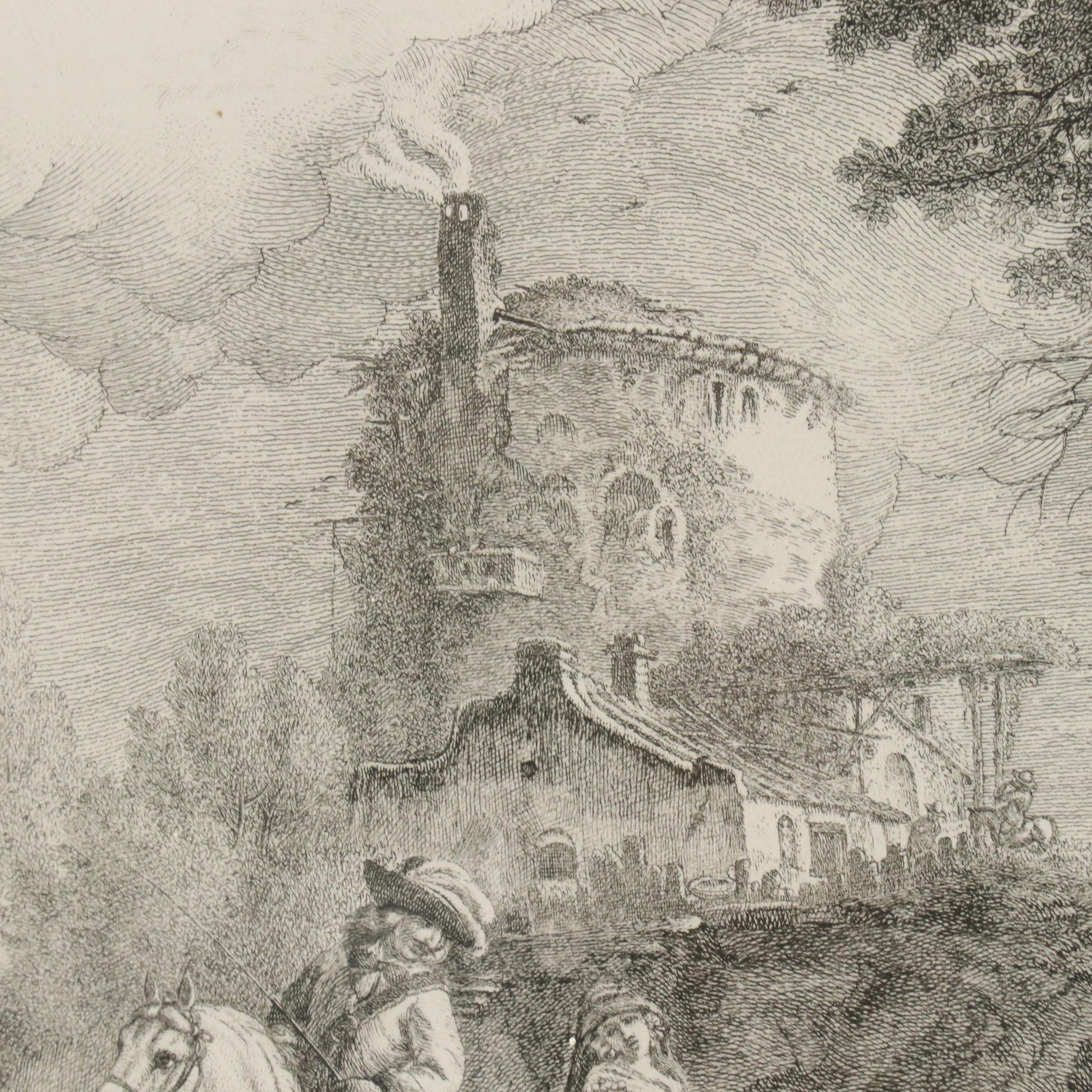 French School Engraving After Philips Wouwerman "Petite Partie de Chasse," 1758