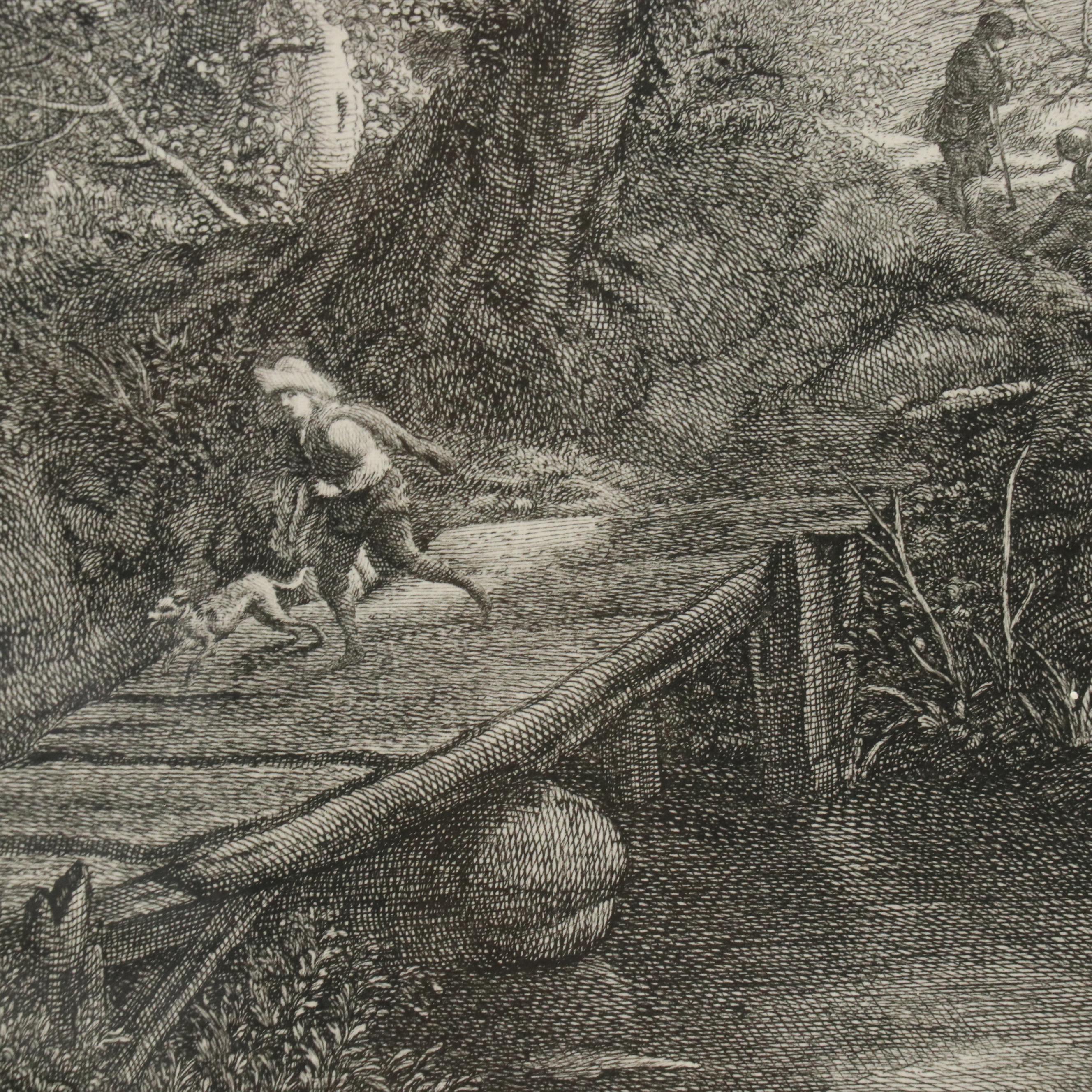 French School Engraving After Philips Wouwerman "Petite Partie de Chasse," 1758