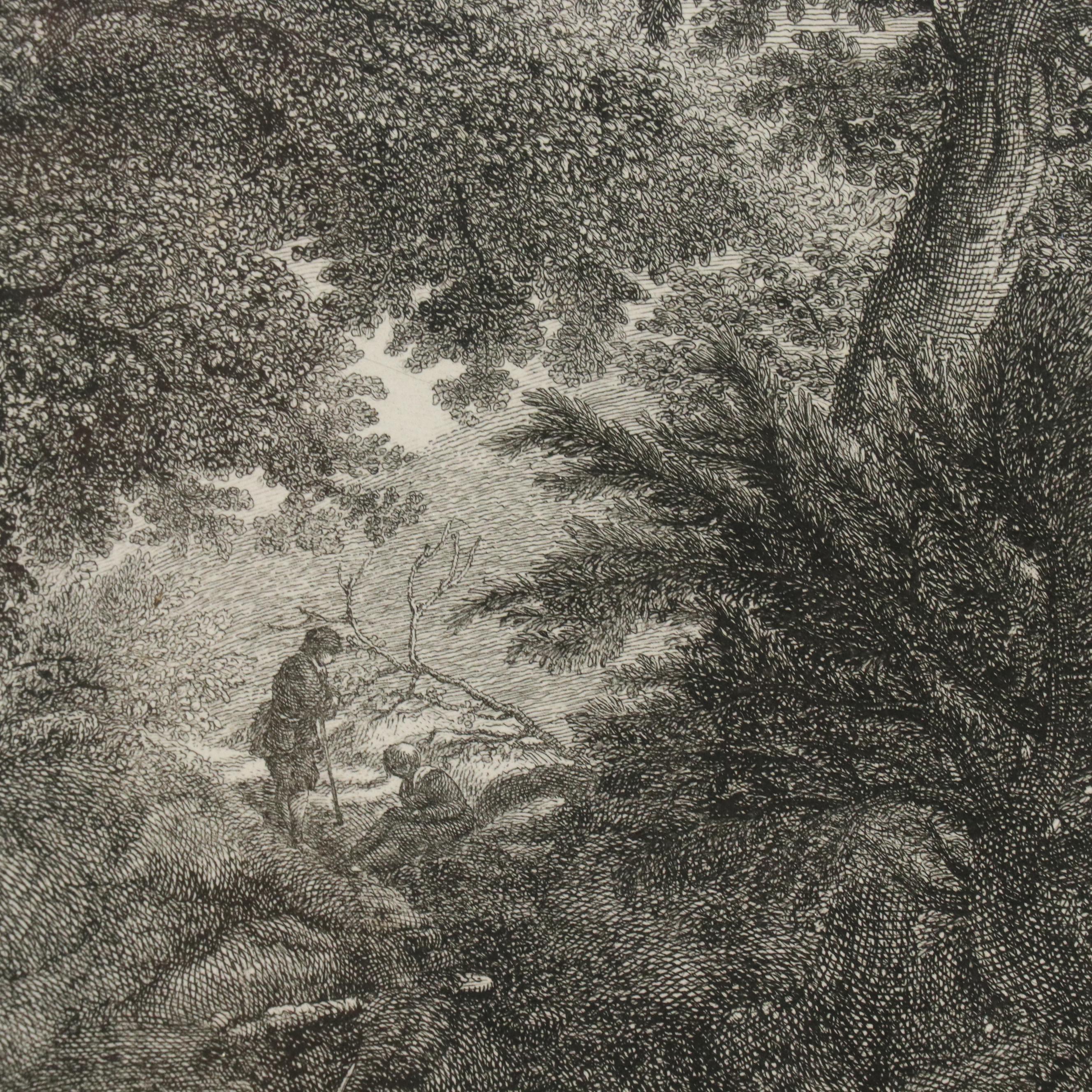 French School Engraving After Philips Wouwerman "Petite Partie de Chasse," 1758