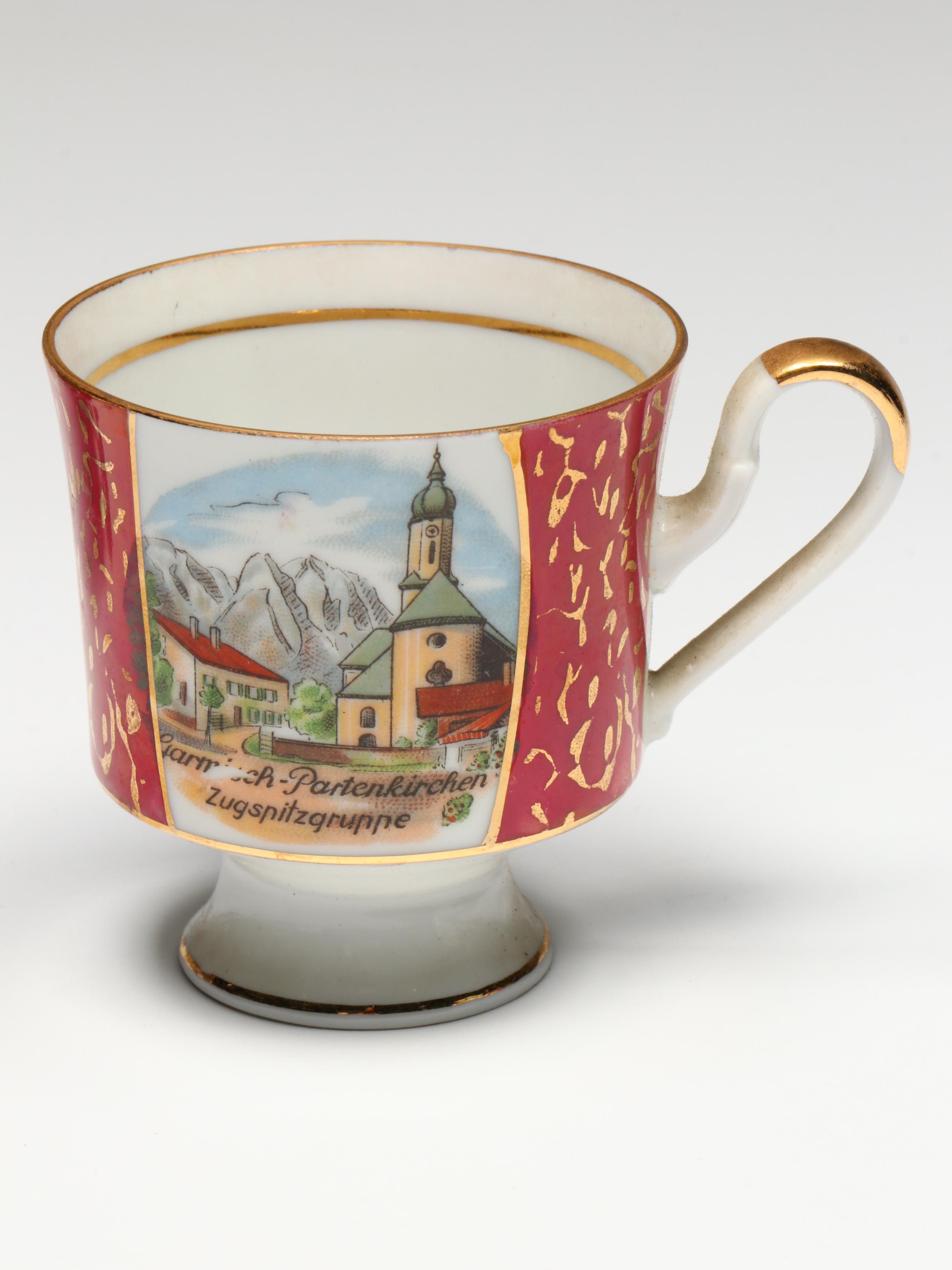 Wendell August Floral Bronze Decorative Plate with Other Porcelain Tableware