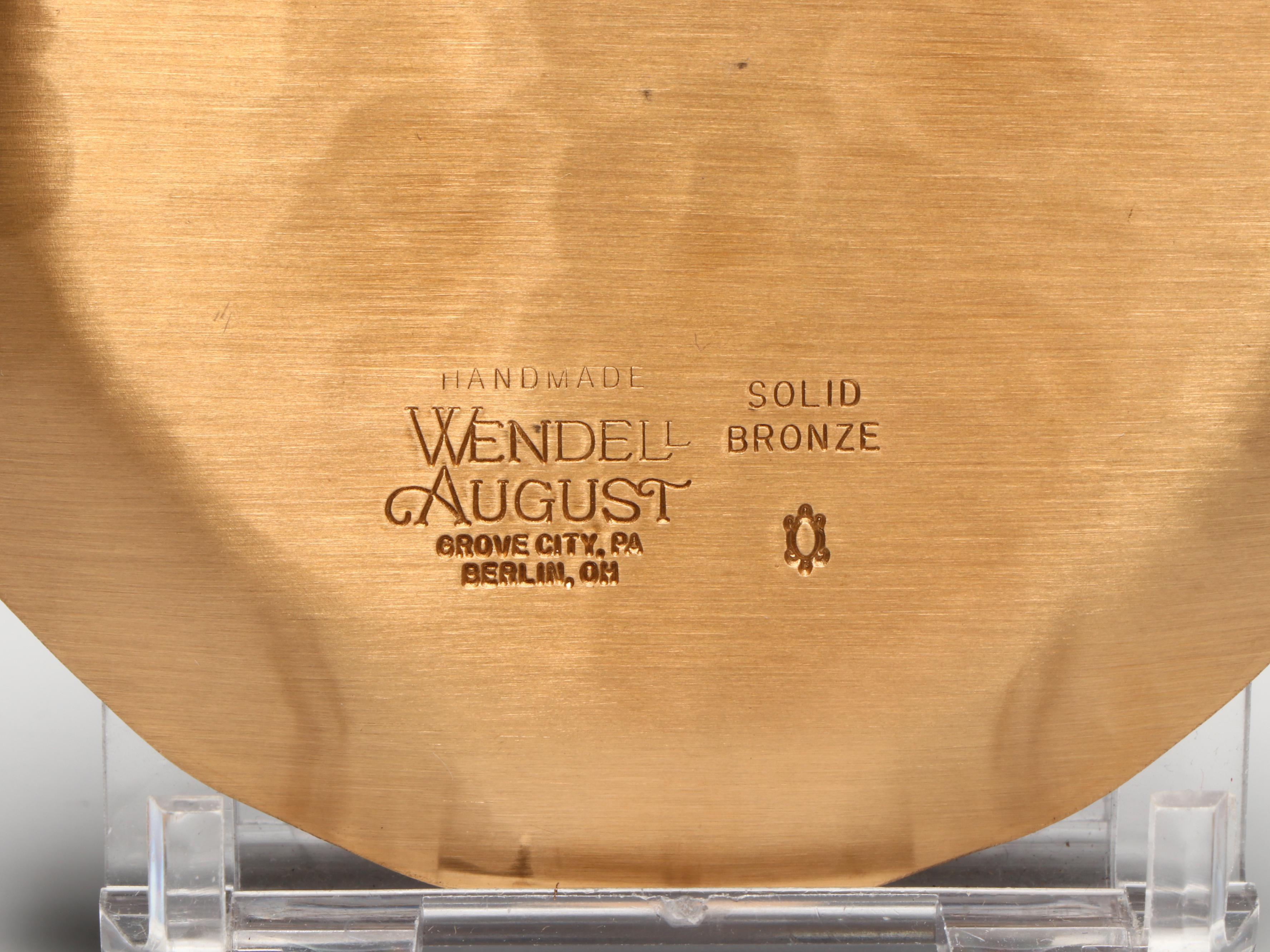 Wendell August Floral Bronze Decorative Plate with Other Porcelain Tableware