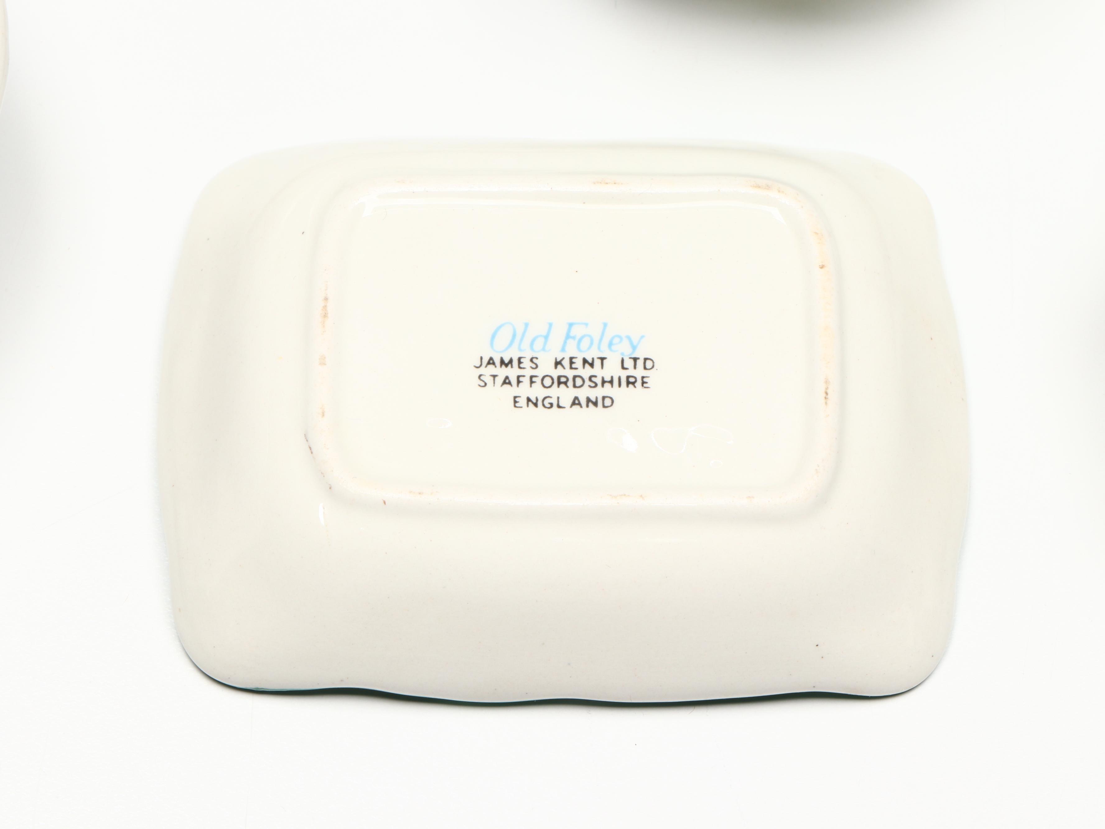 Wendell August Floral Bronze Decorative Plate with Other Porcelain Tableware