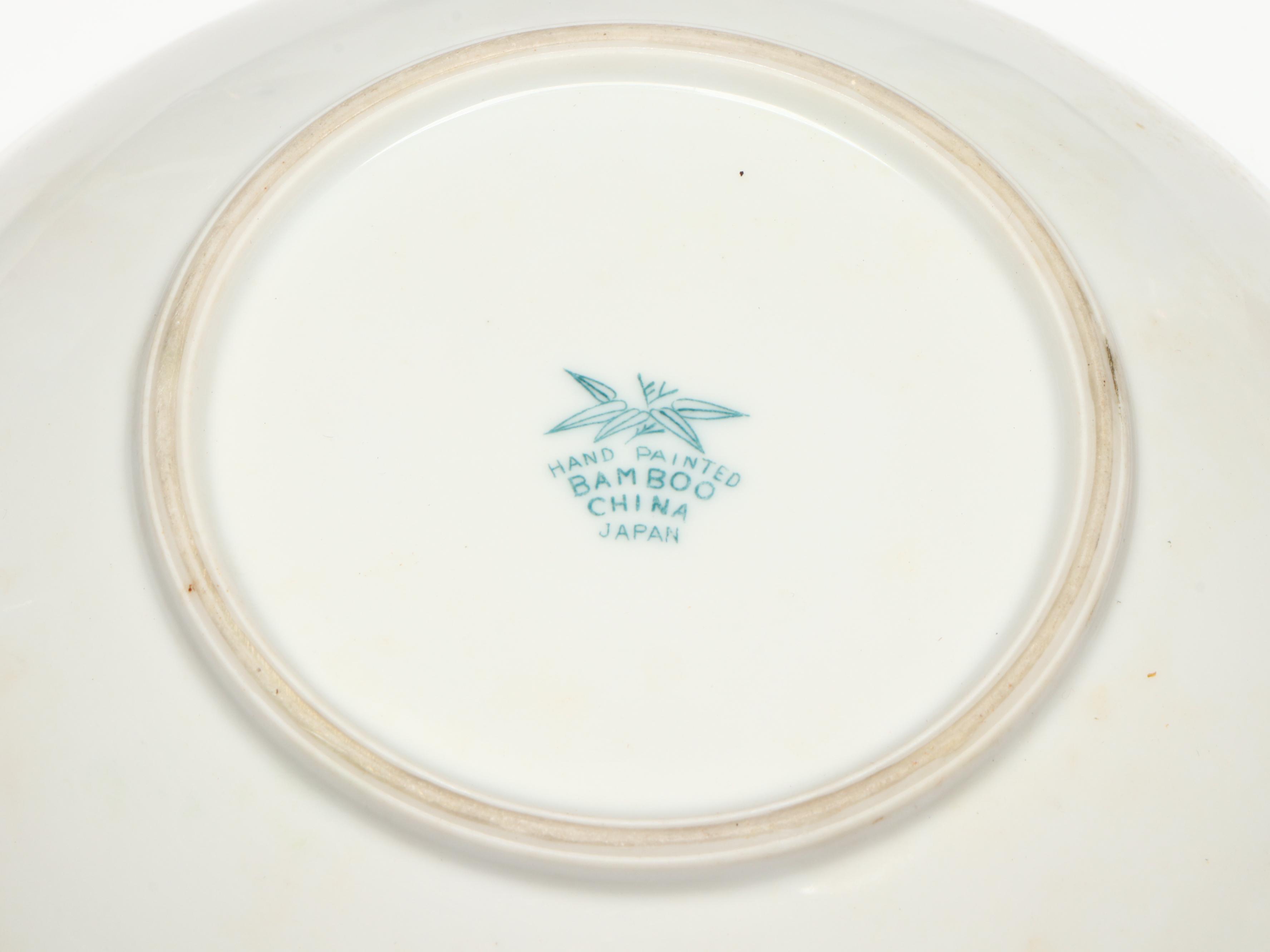 Wendell August Floral Bronze Decorative Plate with Other Porcelain Tableware