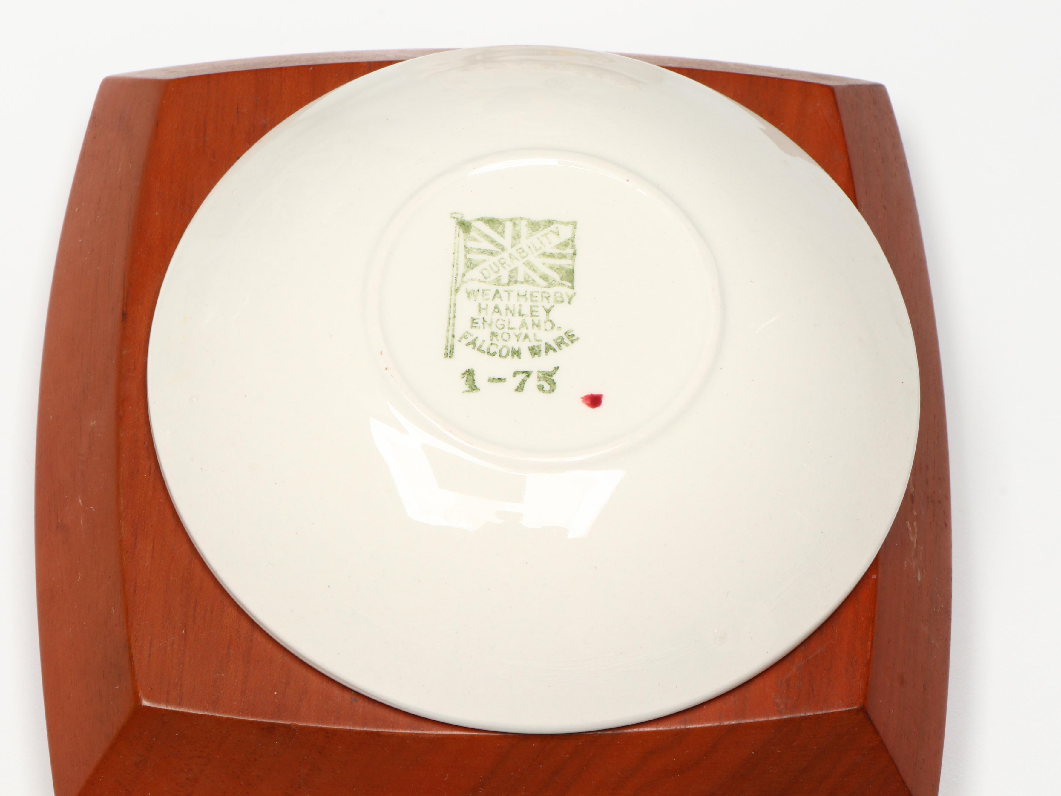 Wendell August Floral Bronze Decorative Plate with Other Porcelain Tableware