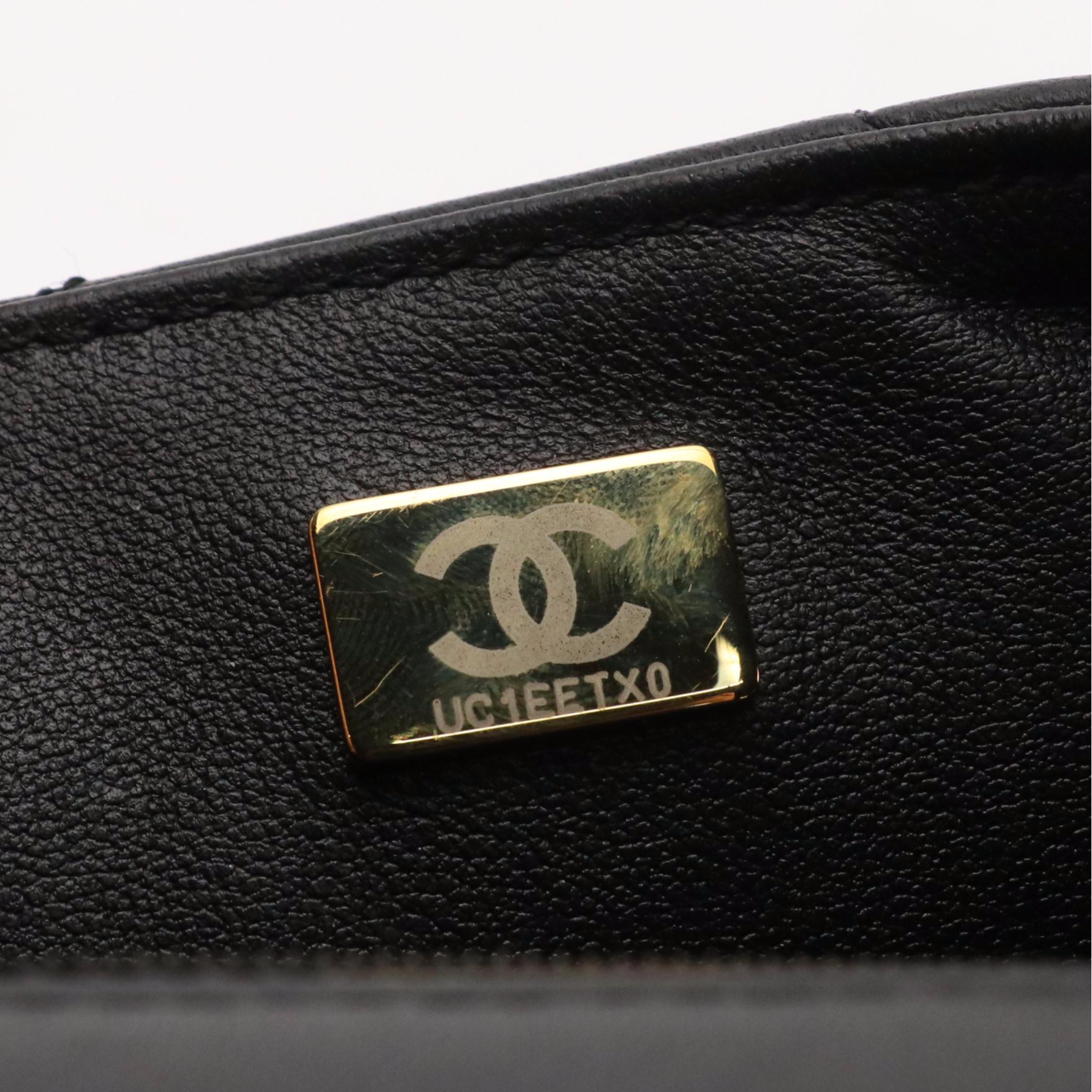 Chanel Charm Me Pearl Chain Strap Mini Flap Bag in Black Lambskin Leather