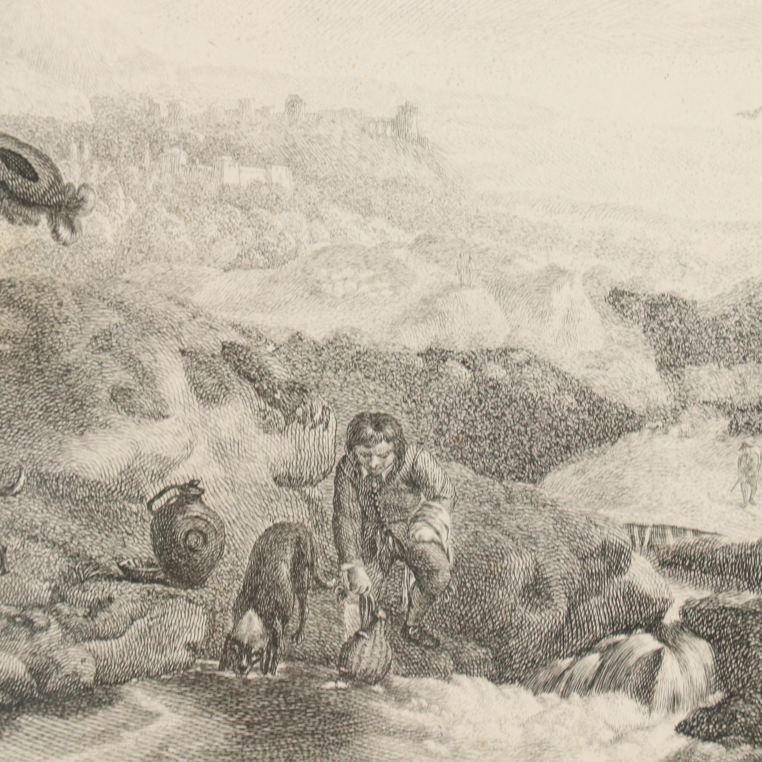 French School Engraving After Philips Wouwerman "Petite Chasse à Oyseau," 1739