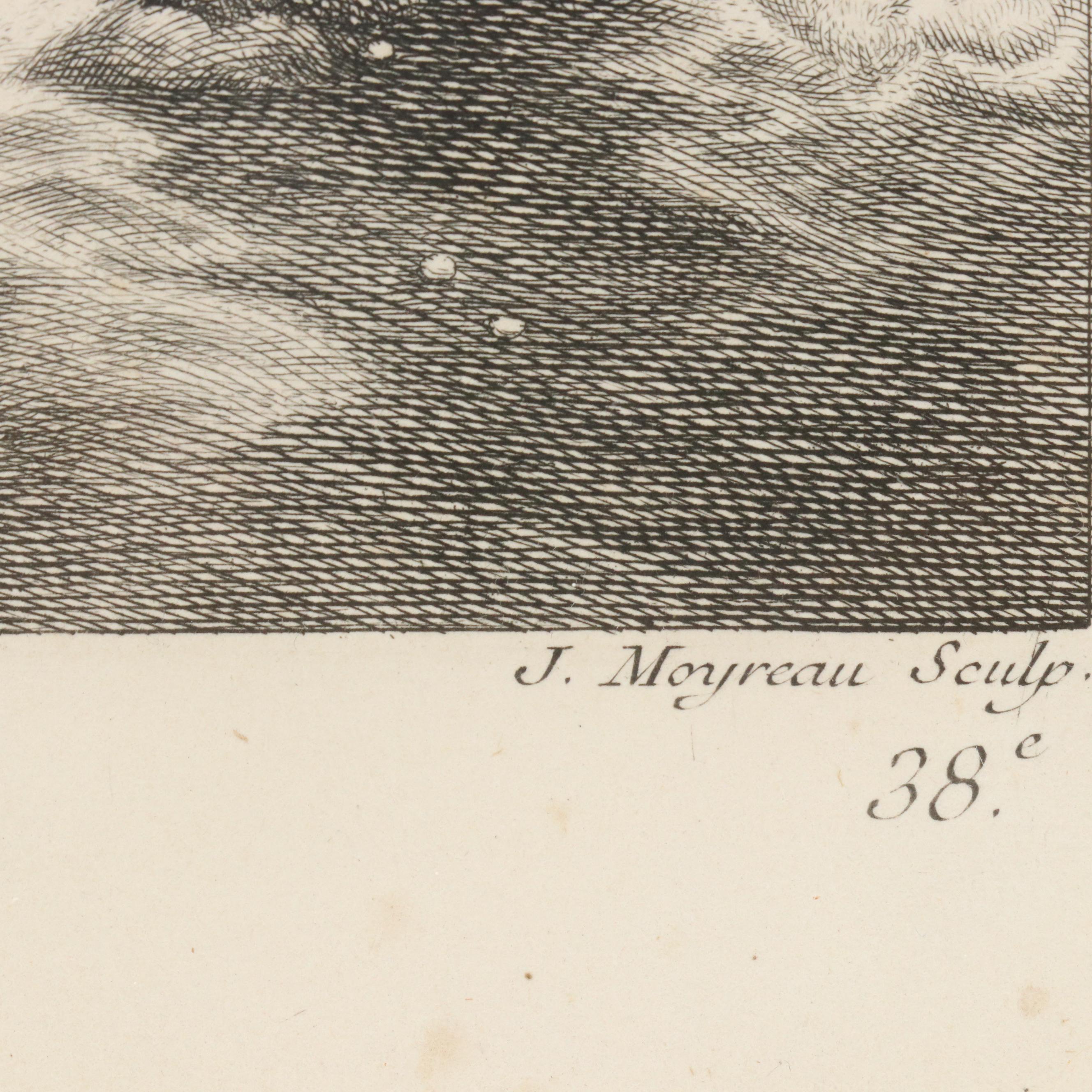 French School Engraving After Philips Wouwerman "Petite Chasse à Oyseau," 1739