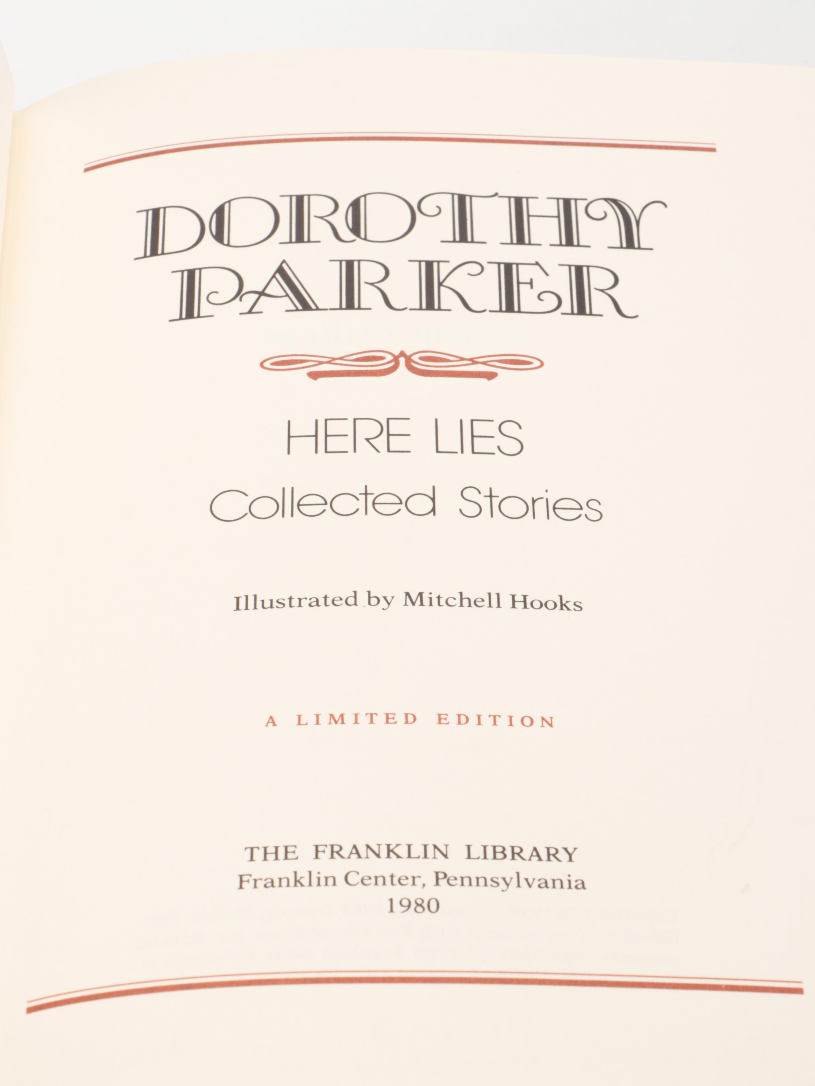 Franklin Library "Here Lies: Collected Stories" by Dorothy Parker and More Books
