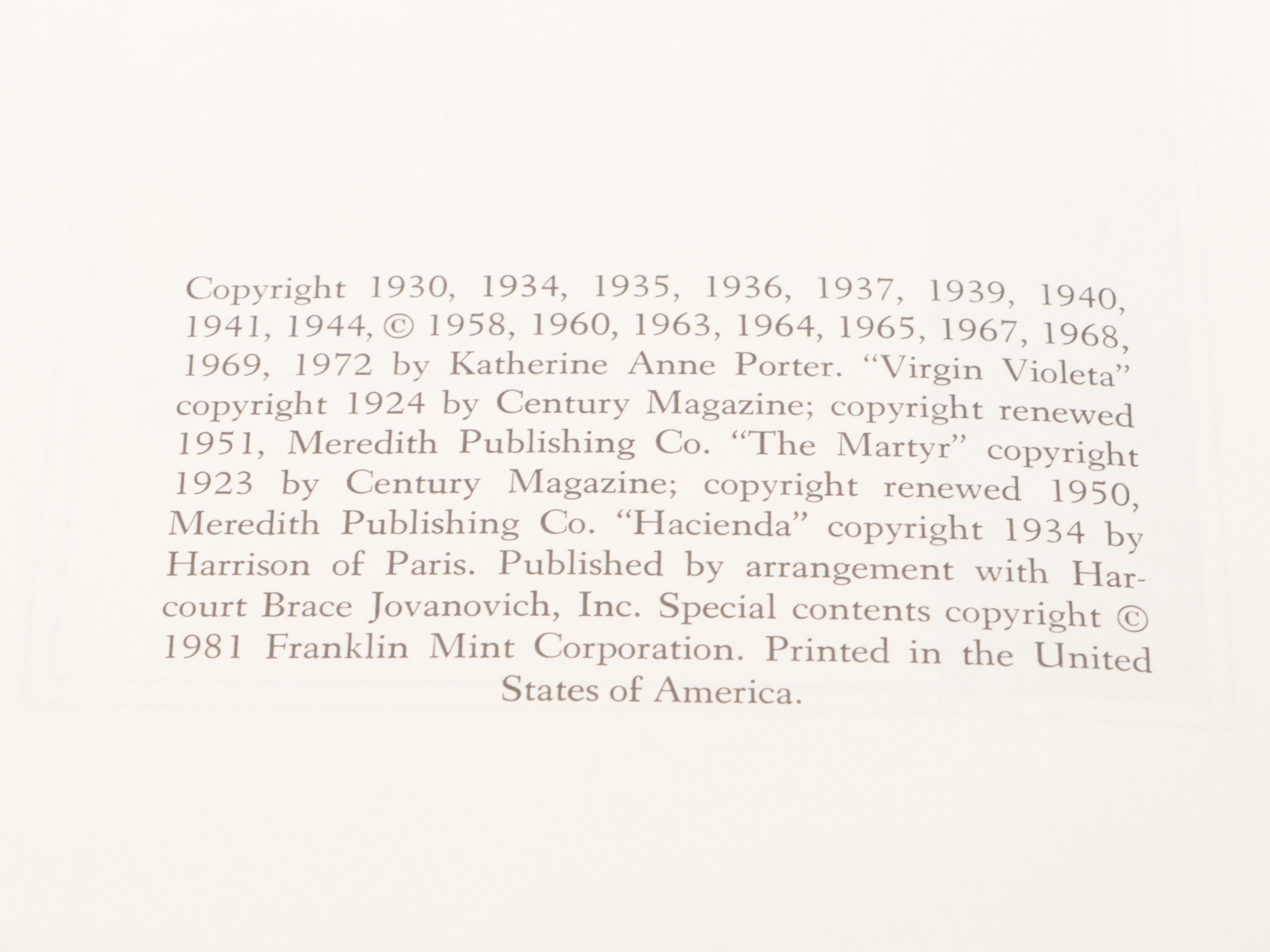 Franklin Library "Here Lies: Collected Stories" by Dorothy Parker and More Books