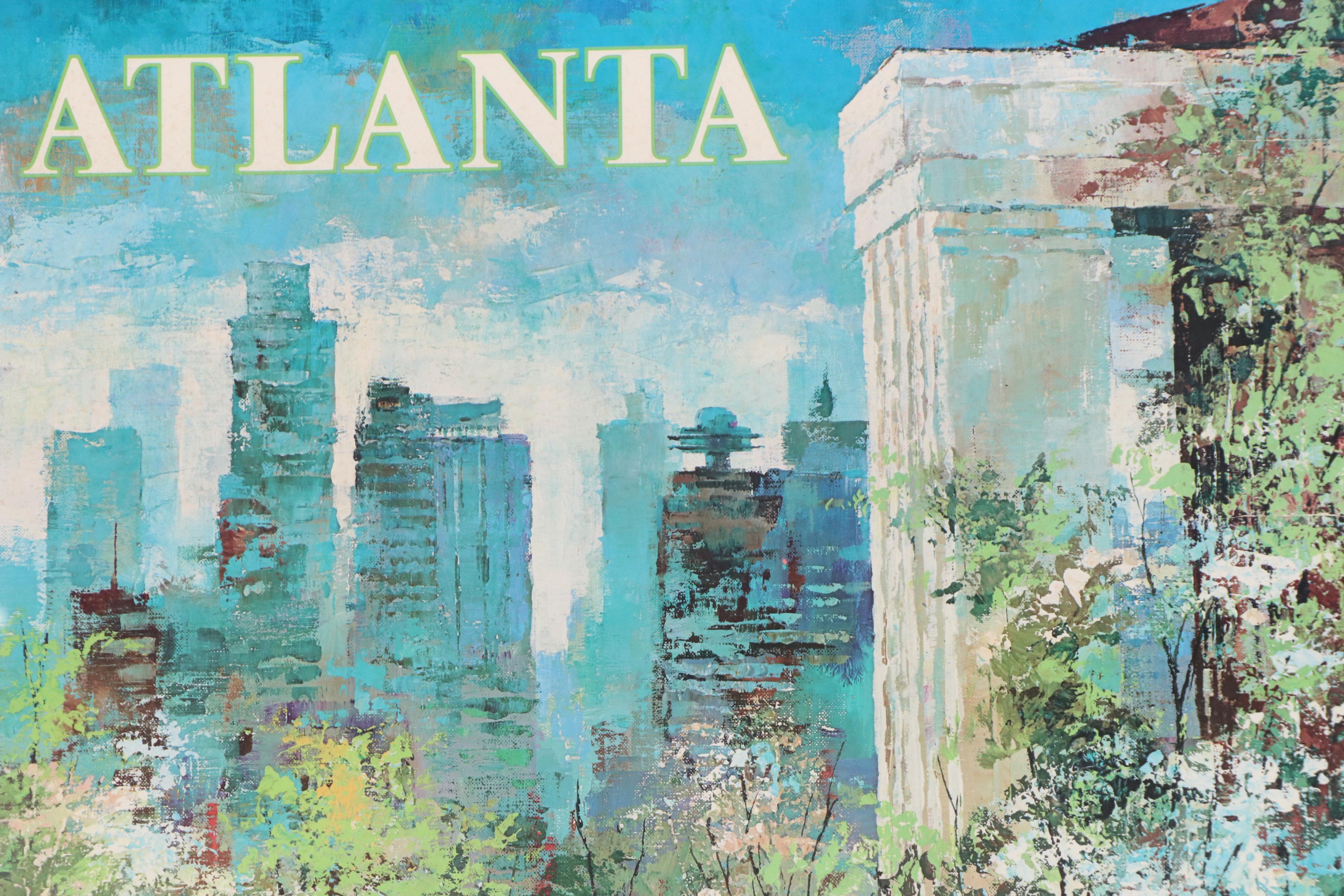 Delta Air Lines Offset Lithograph Poster for Atlanta After Jack Laycox