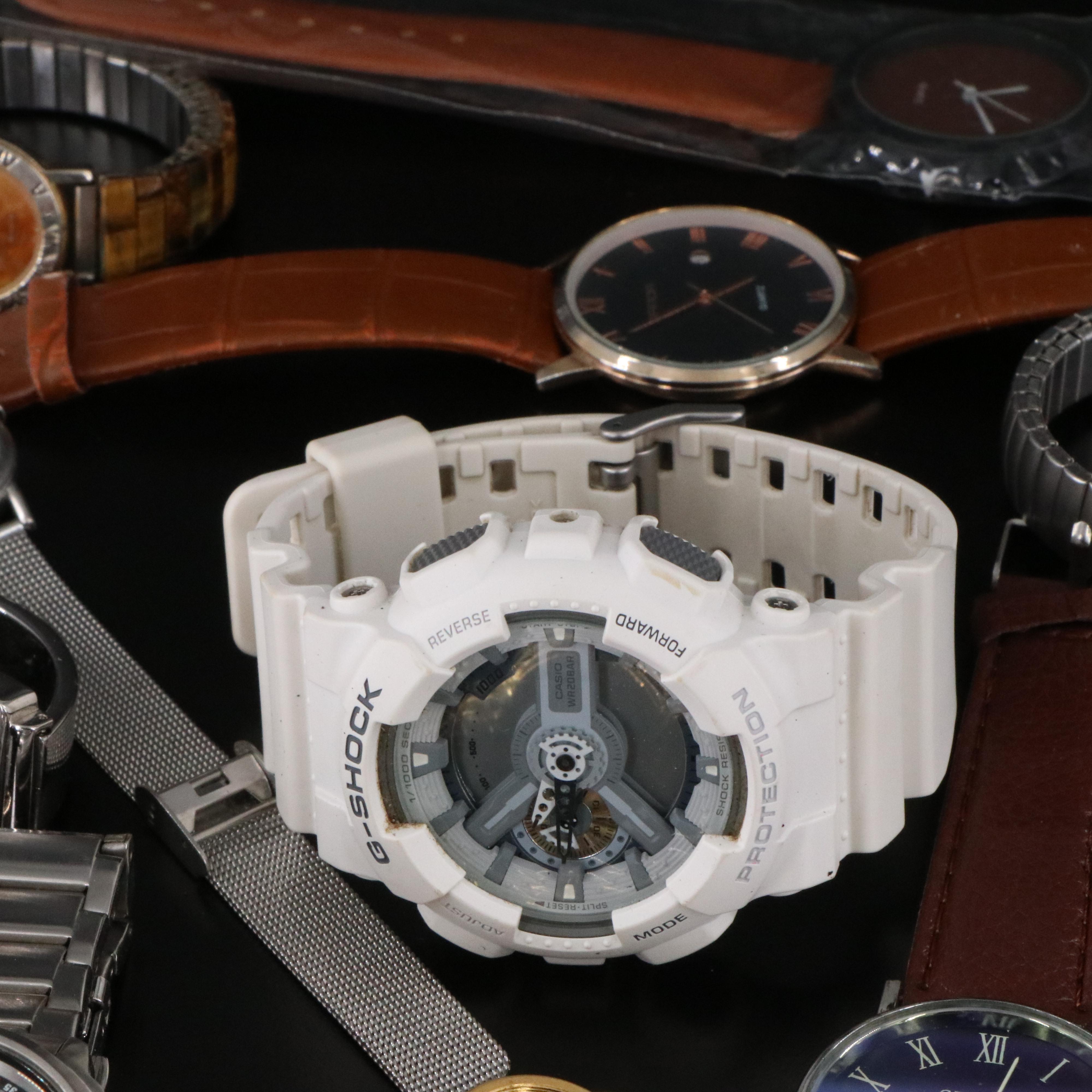 Collection of Quartz Watches and Stem Wind Pocket Watch