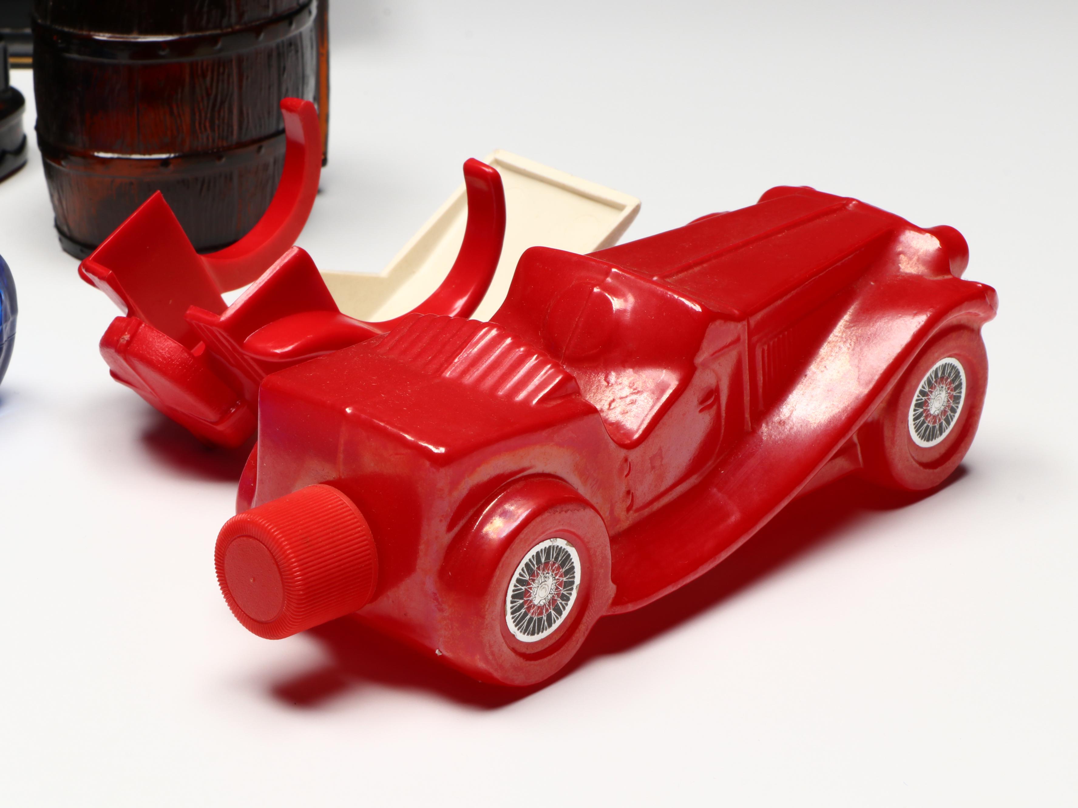 Avon Novelty Glass After Shave Bottles with World Map Wood Box