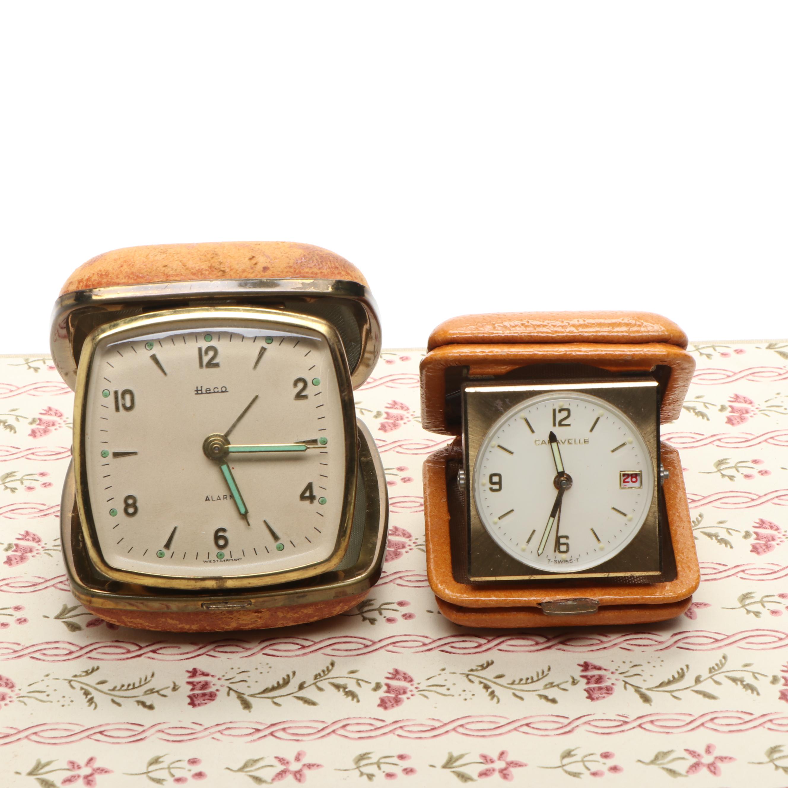 Vintage Travel Alarm Clocks with Grateful Dead Book and Desk Set