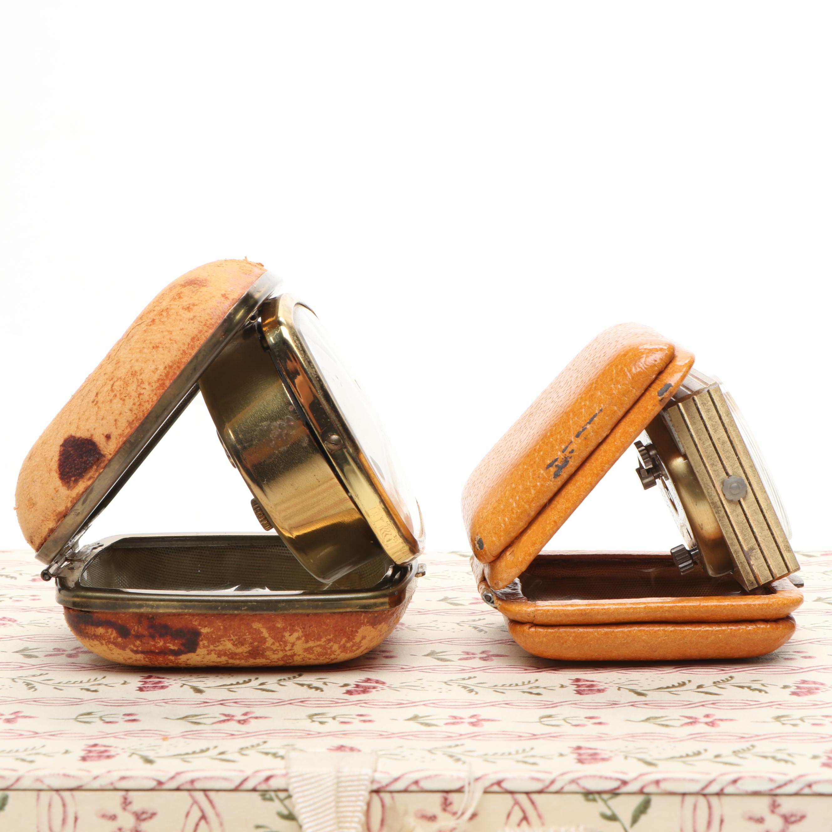 Vintage Travel Alarm Clocks with Grateful Dead Book and Desk Set