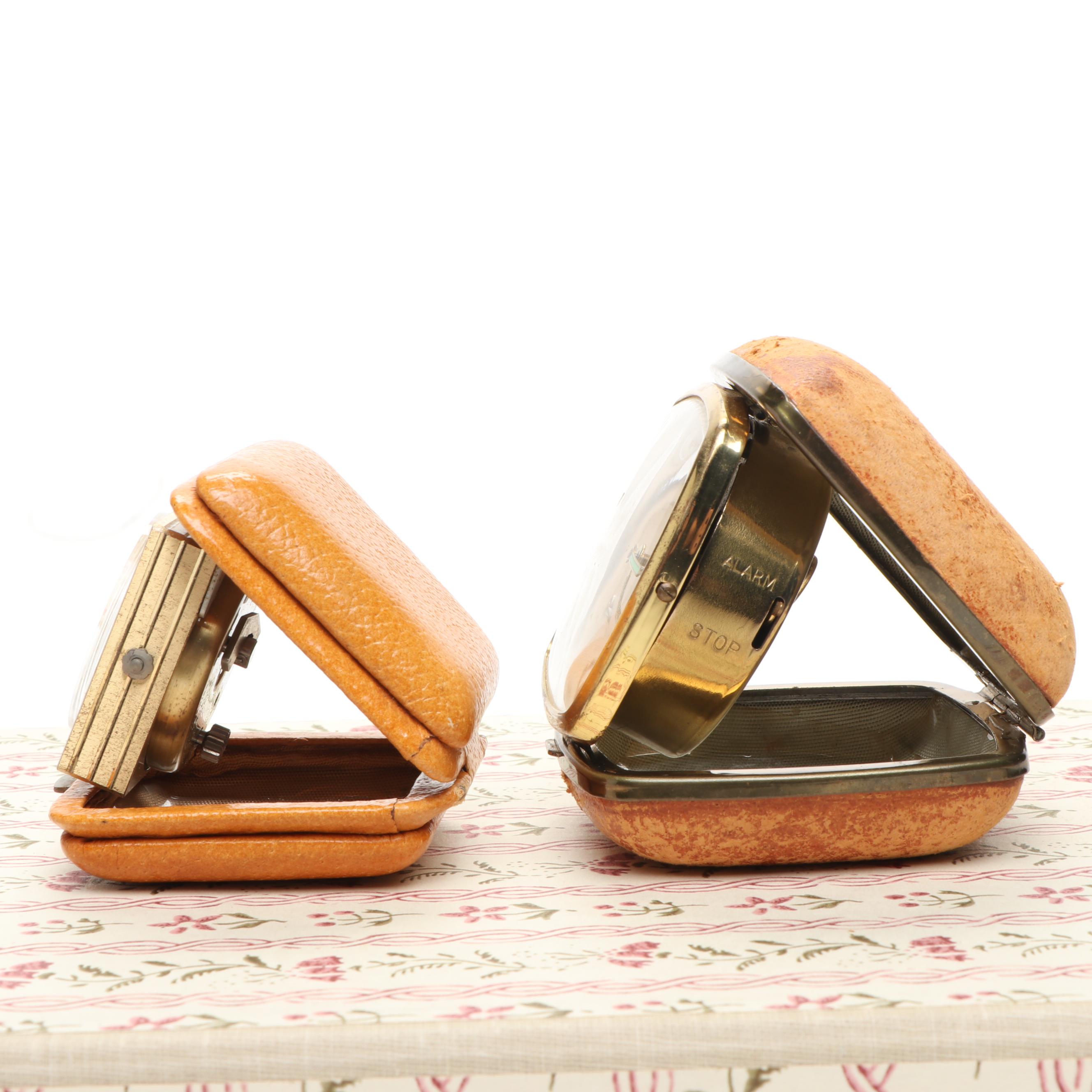 Vintage Travel Alarm Clocks with Grateful Dead Book and Desk Set