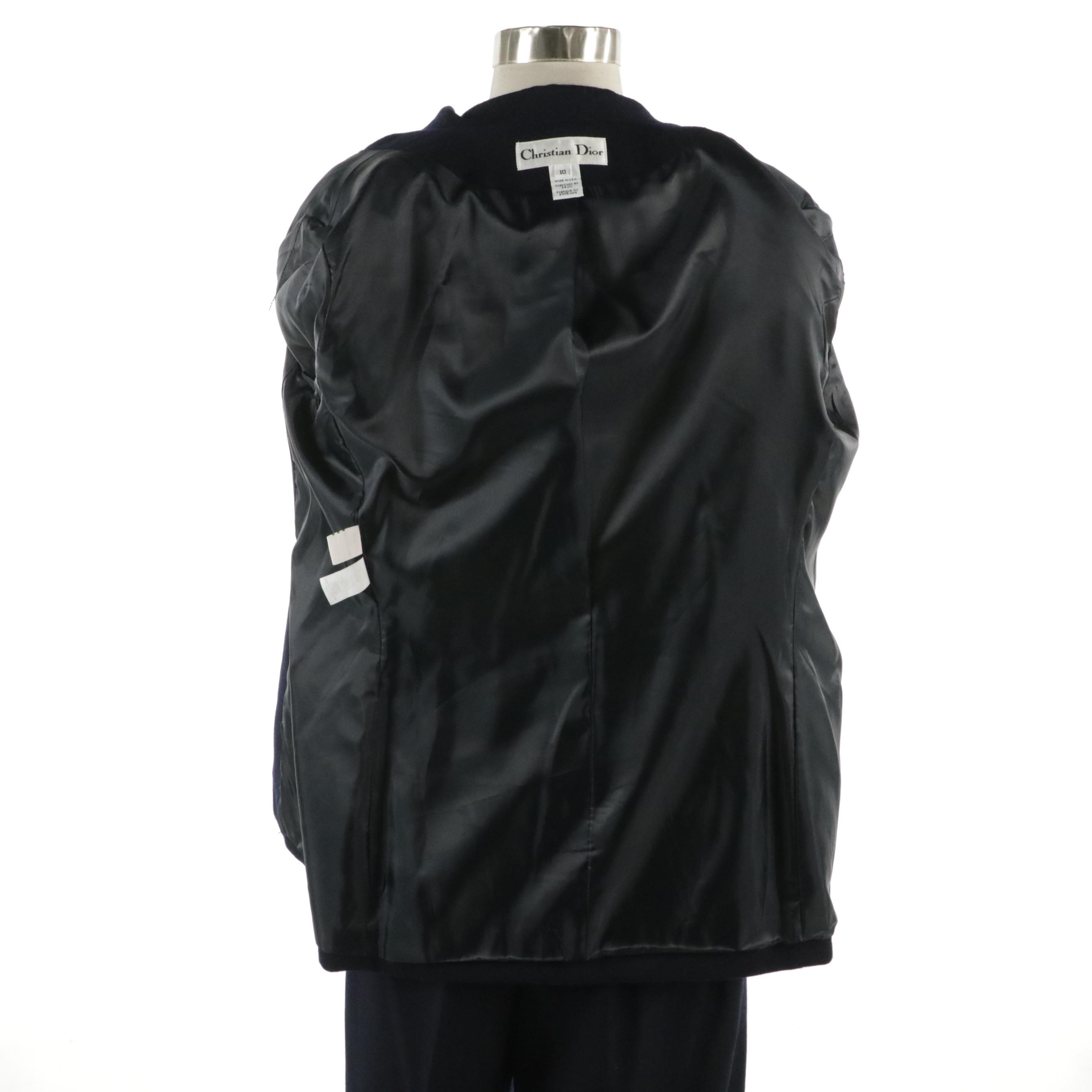 Christian Dior Navy Blue Double-Breasted Pantsuit